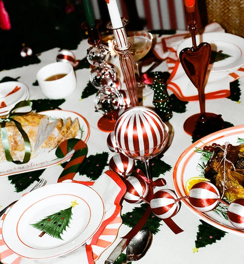 Big Corded Red and White Stripe Ornament