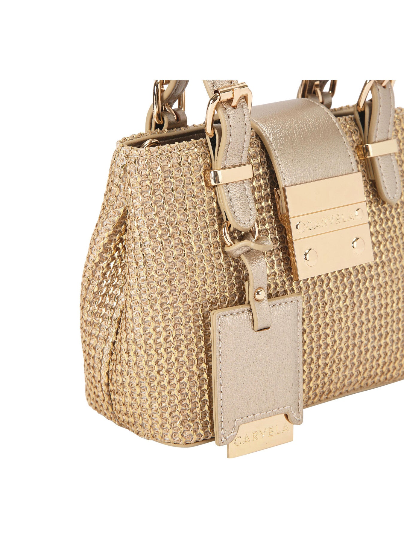 Mini Mandy Raffia Shoulder Bag