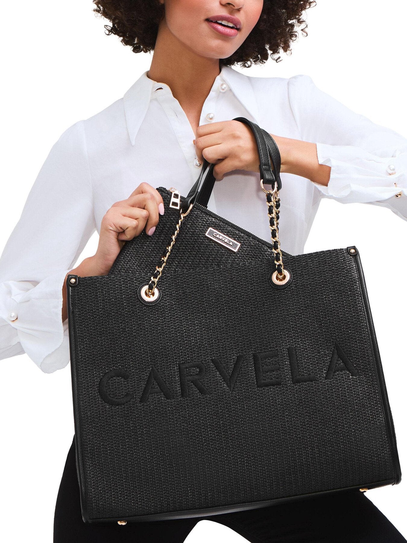 Raffia Chain Tote Bag