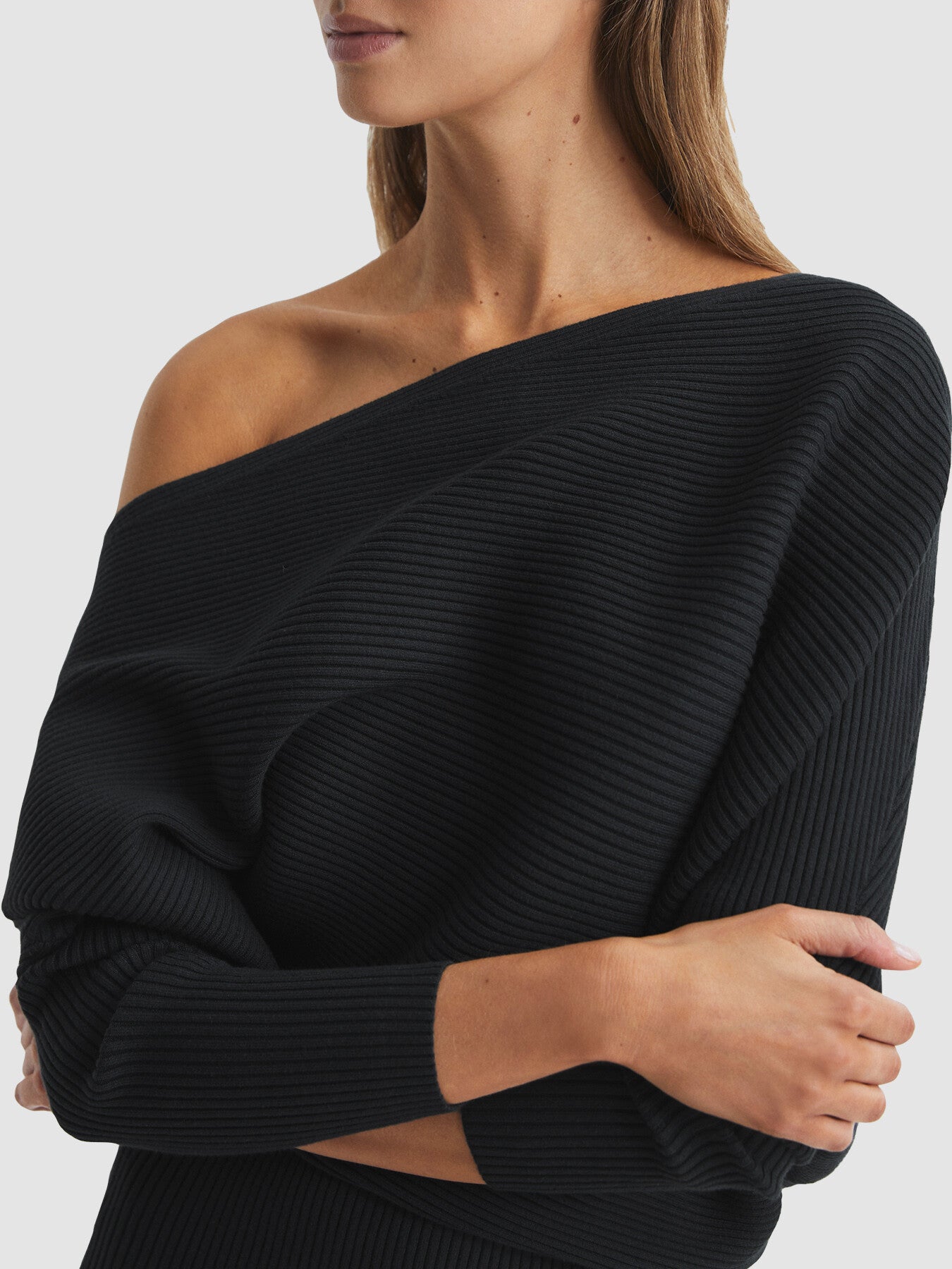 Lara Off-Shoulder Ribbed Dress