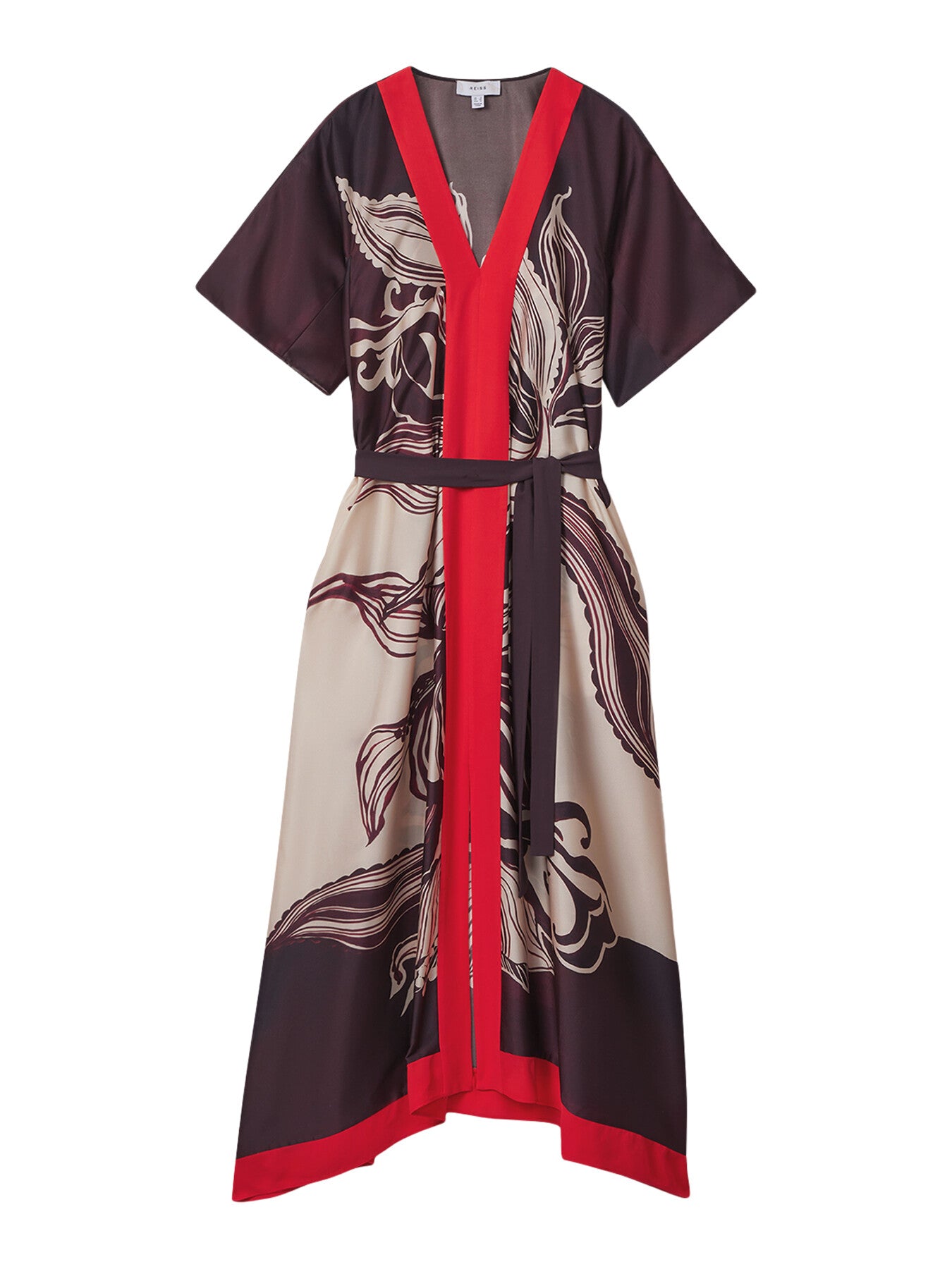 Hanna Printed Front Split Midi Dress