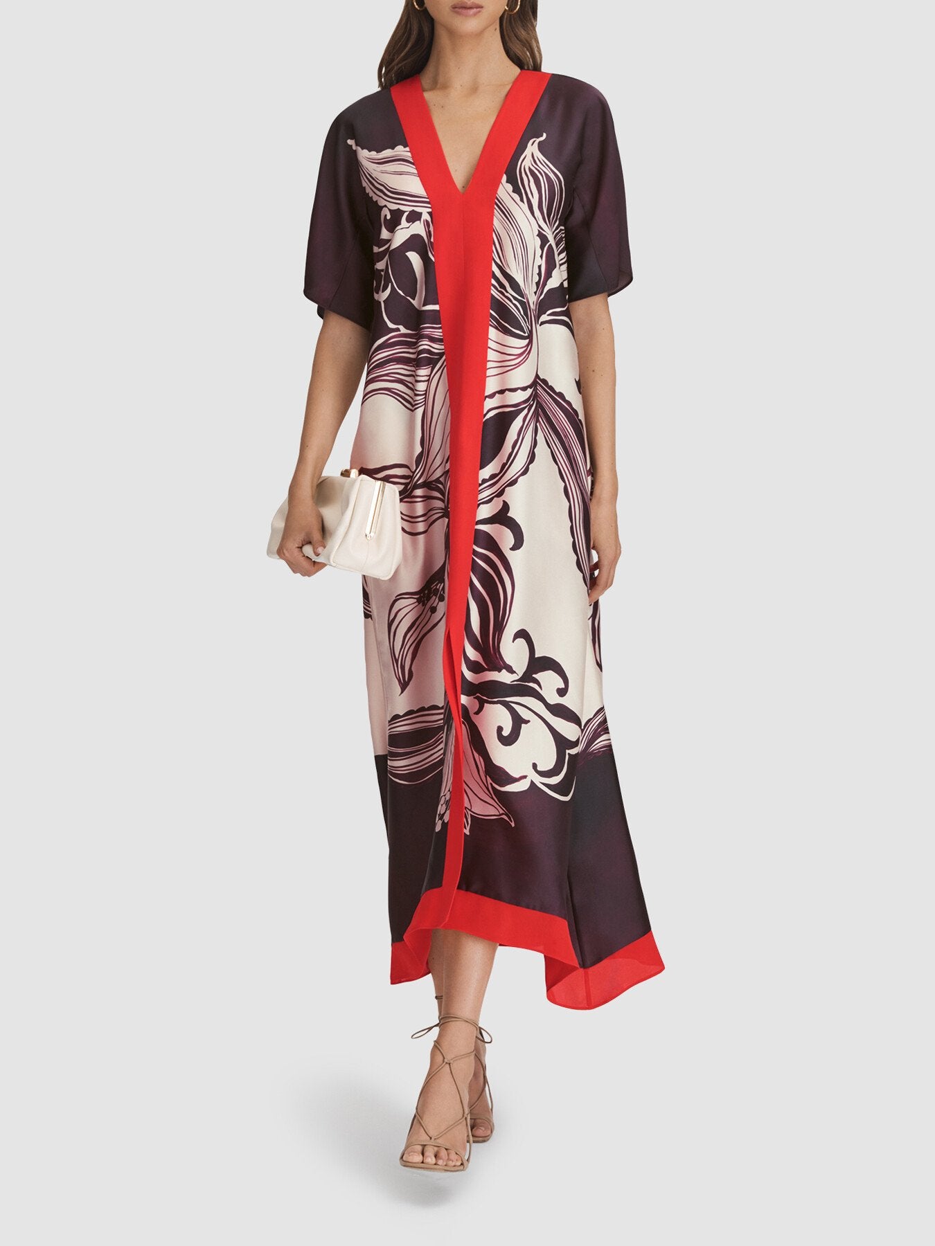 Hanna Printed Front Split Midi Dress