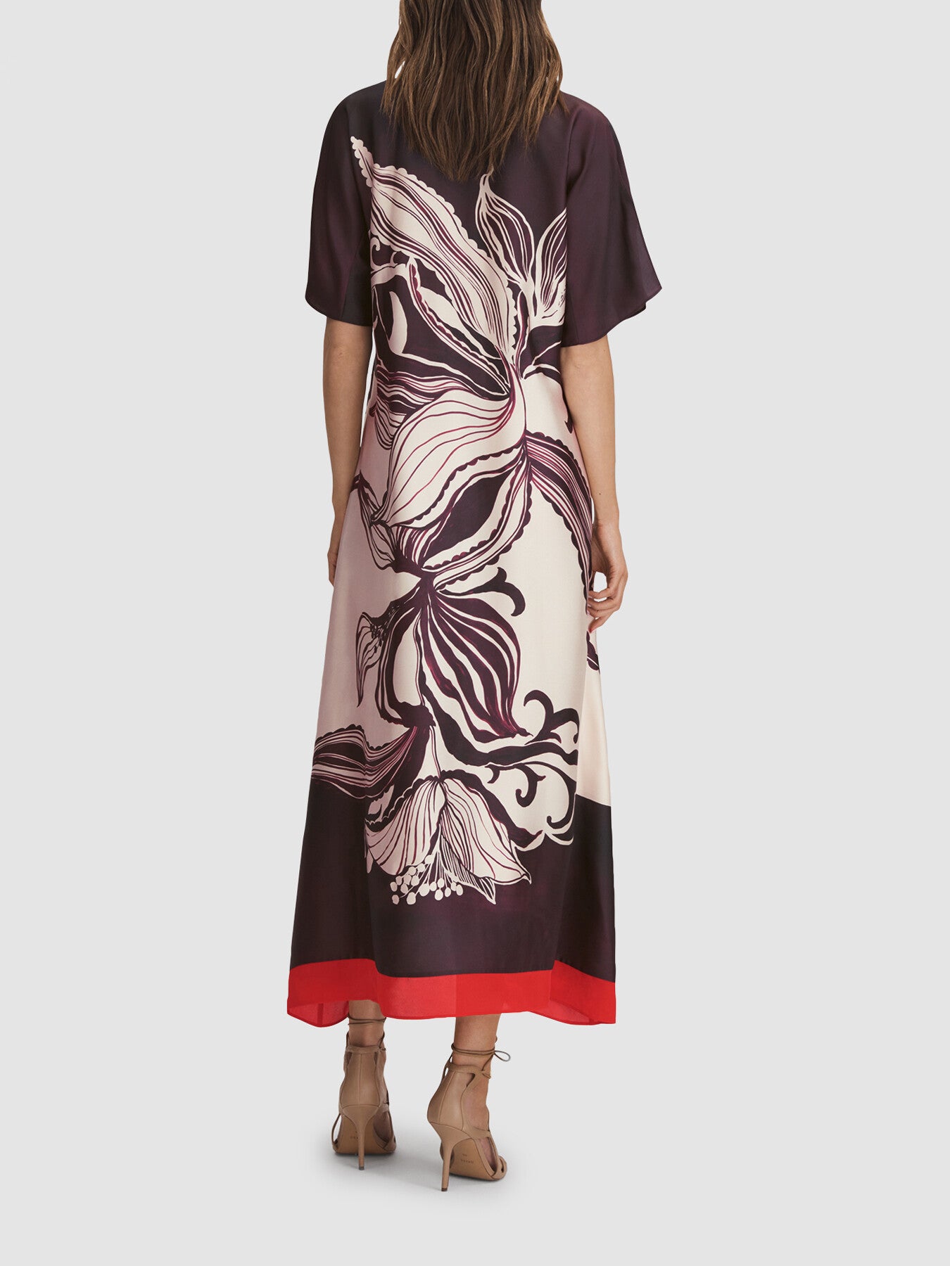 Hanna Printed Front Split Midi Dress