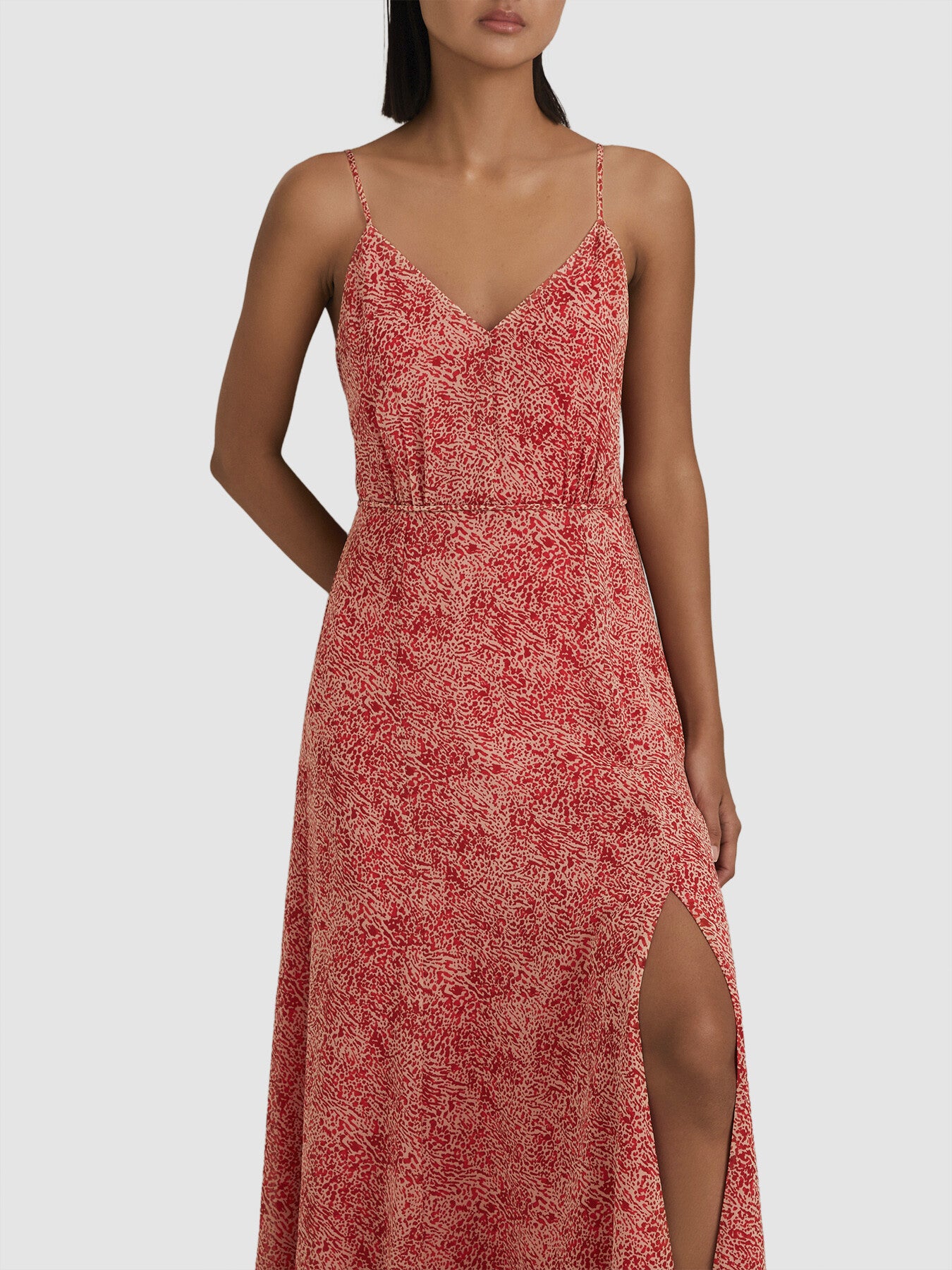 Olivia Printed Belted Midi Dress