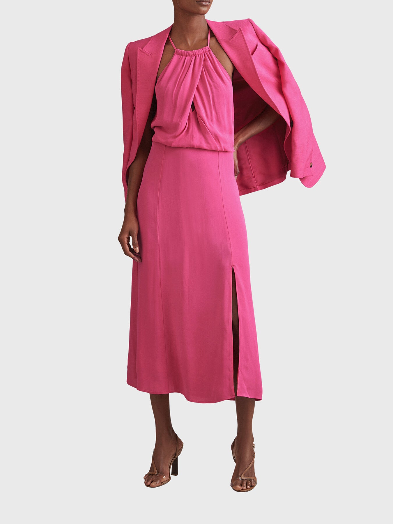 Elliana Drape Front Midi Dress