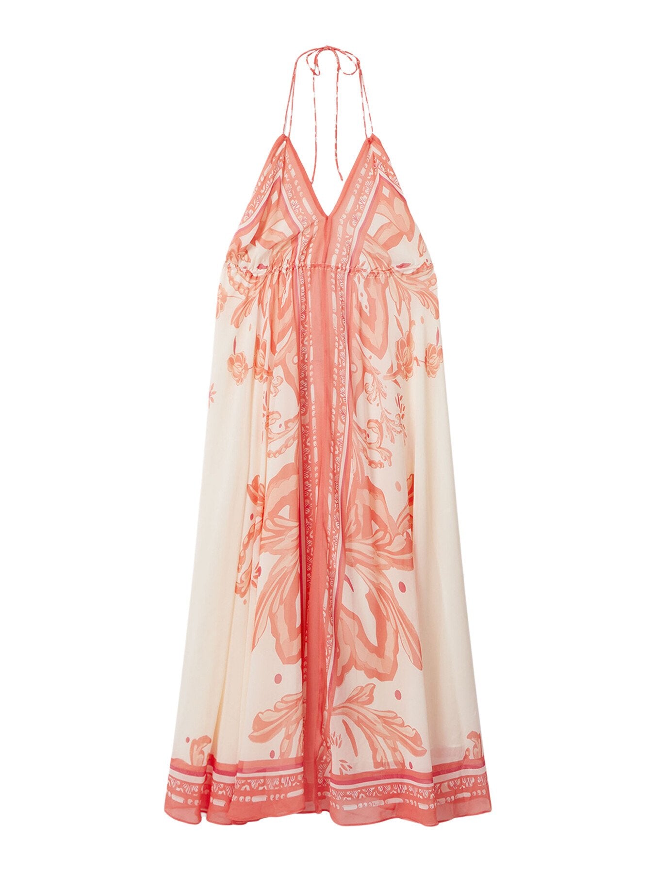 Delilah Printed Ruched Waist Midi Dress