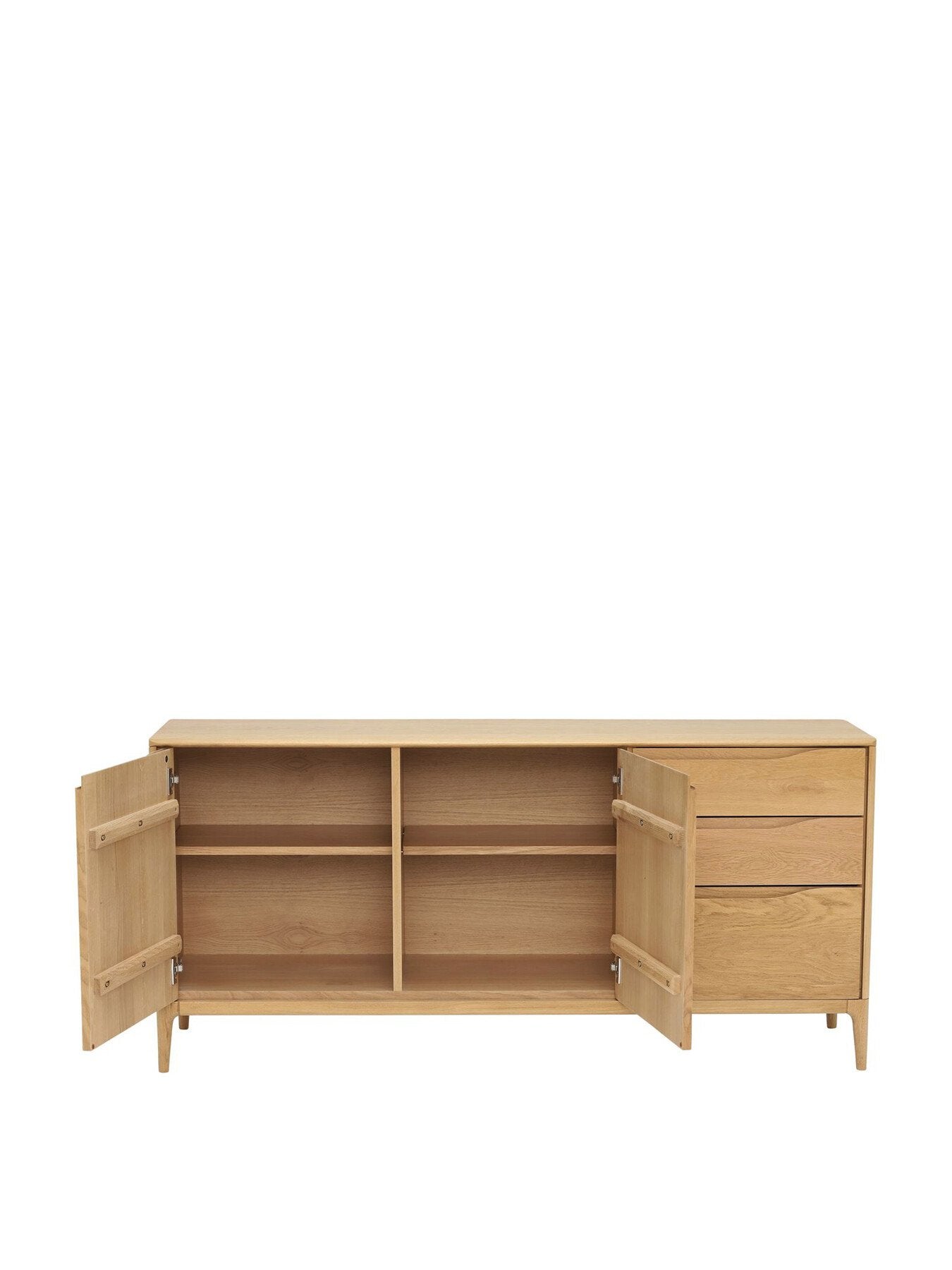 Neutral Romana Oak Wood 2 Door 3 Drawer Large Sideboard