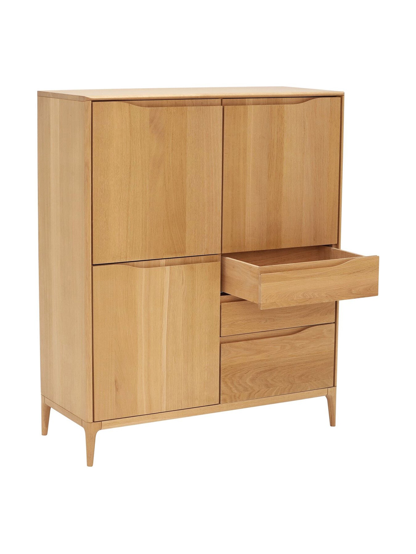 Neutral Romana Oak Wood 3 Door 3 Drawer Large Highboard