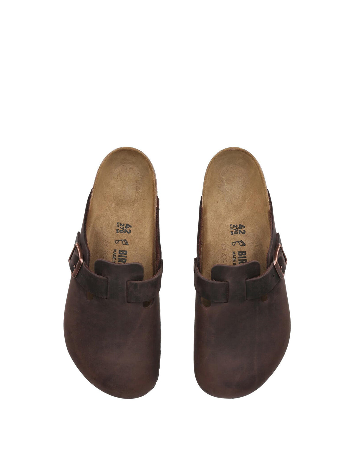 Boston Oiled Leather Clogs Brown