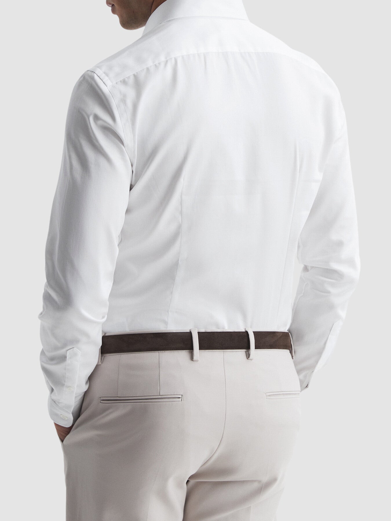 WhiteRemote Cotton Satin Slim Fit Shirt