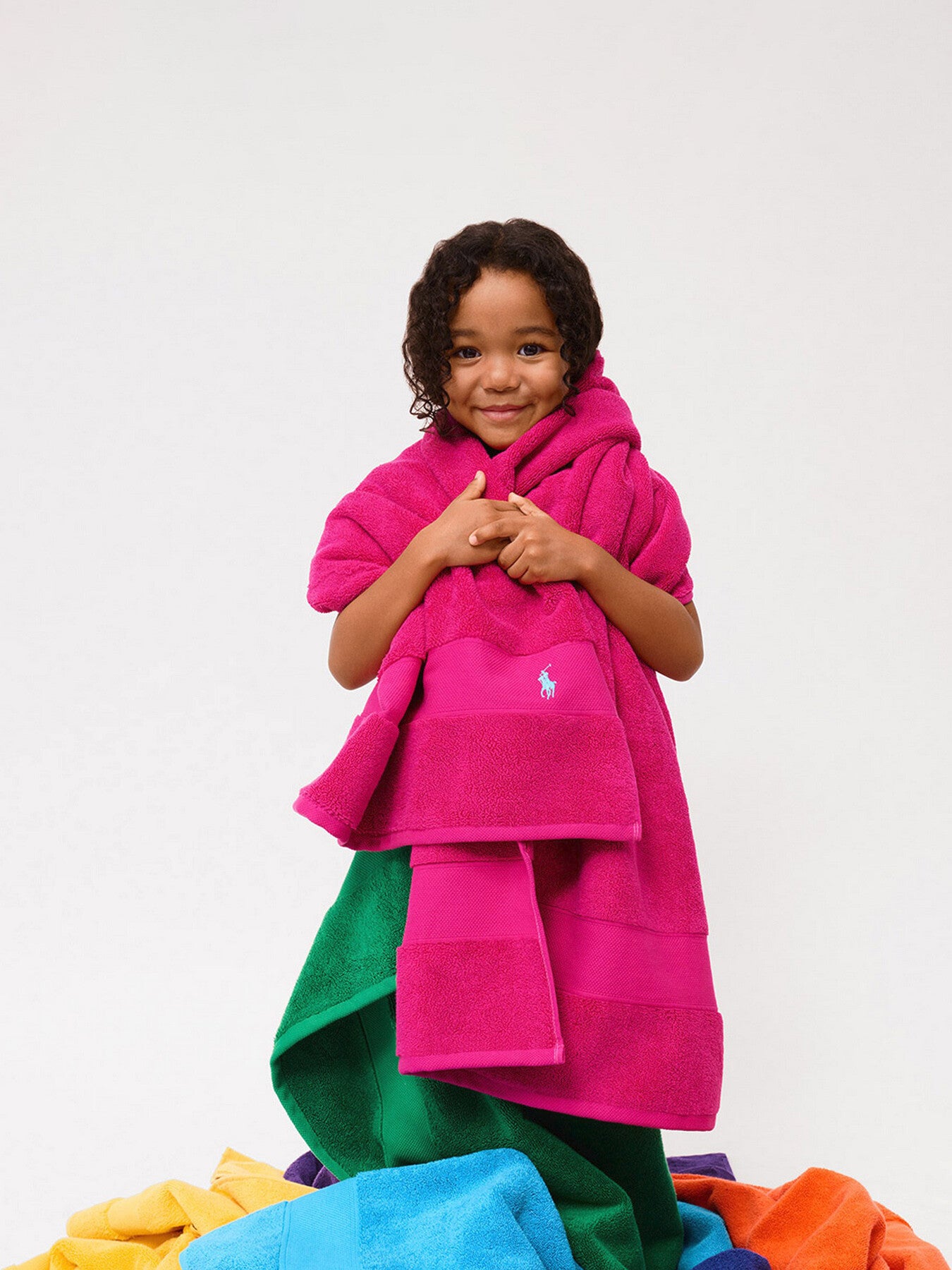 Polo Player Hand Towel Pink