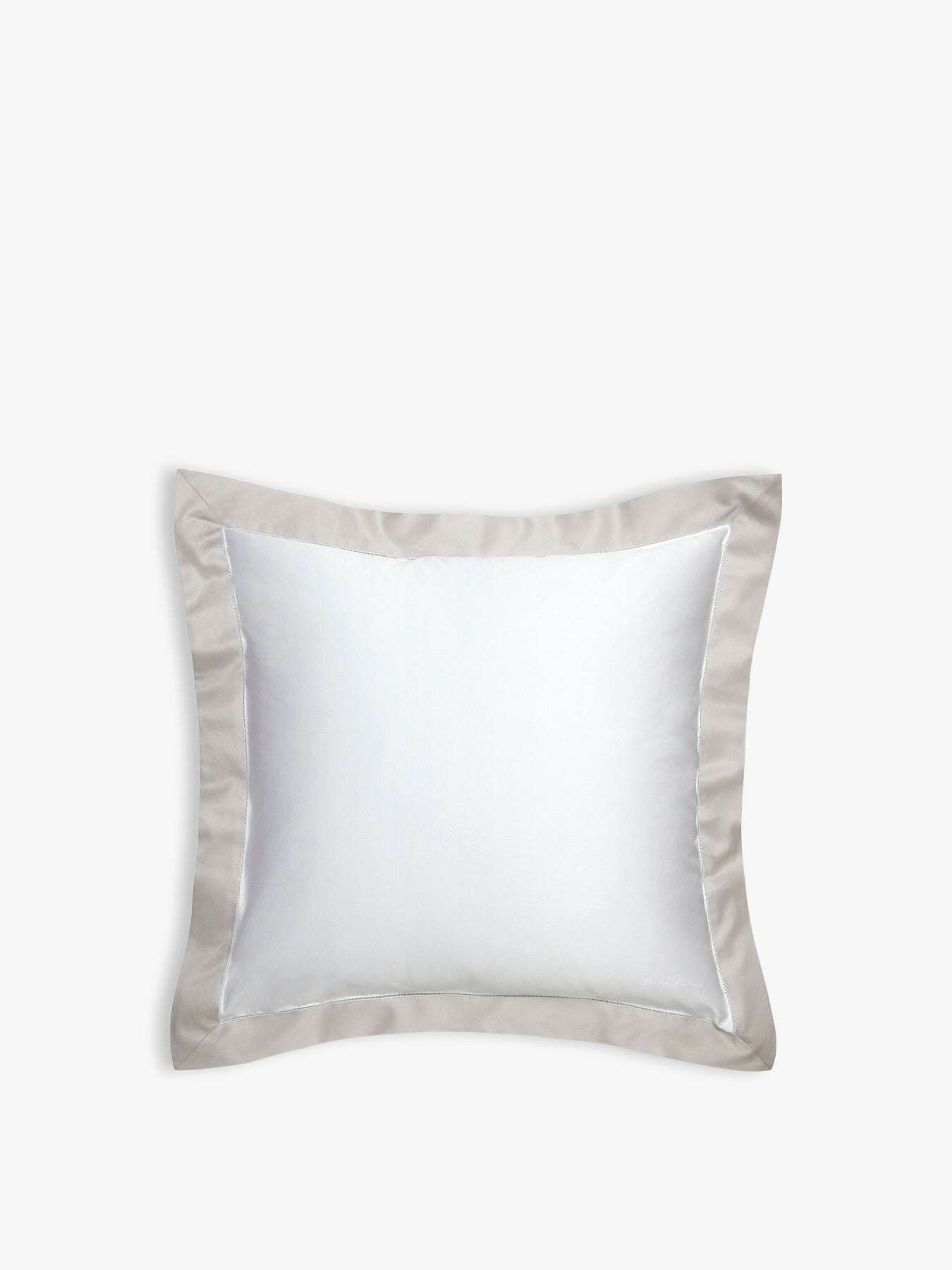Langdon Oxford Pillowcase Square White/Silver