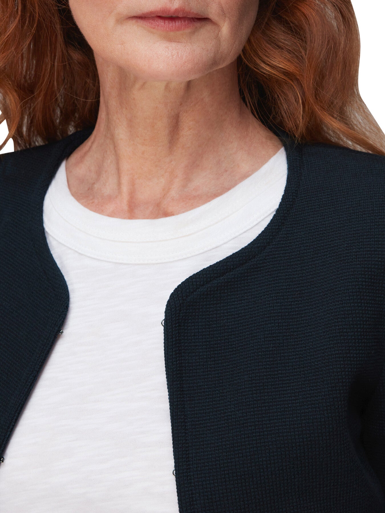 Collarless Jersey Jacket