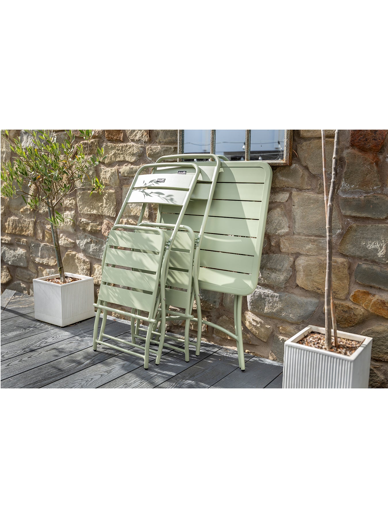 Urban Folding Bistro Set Sage Green