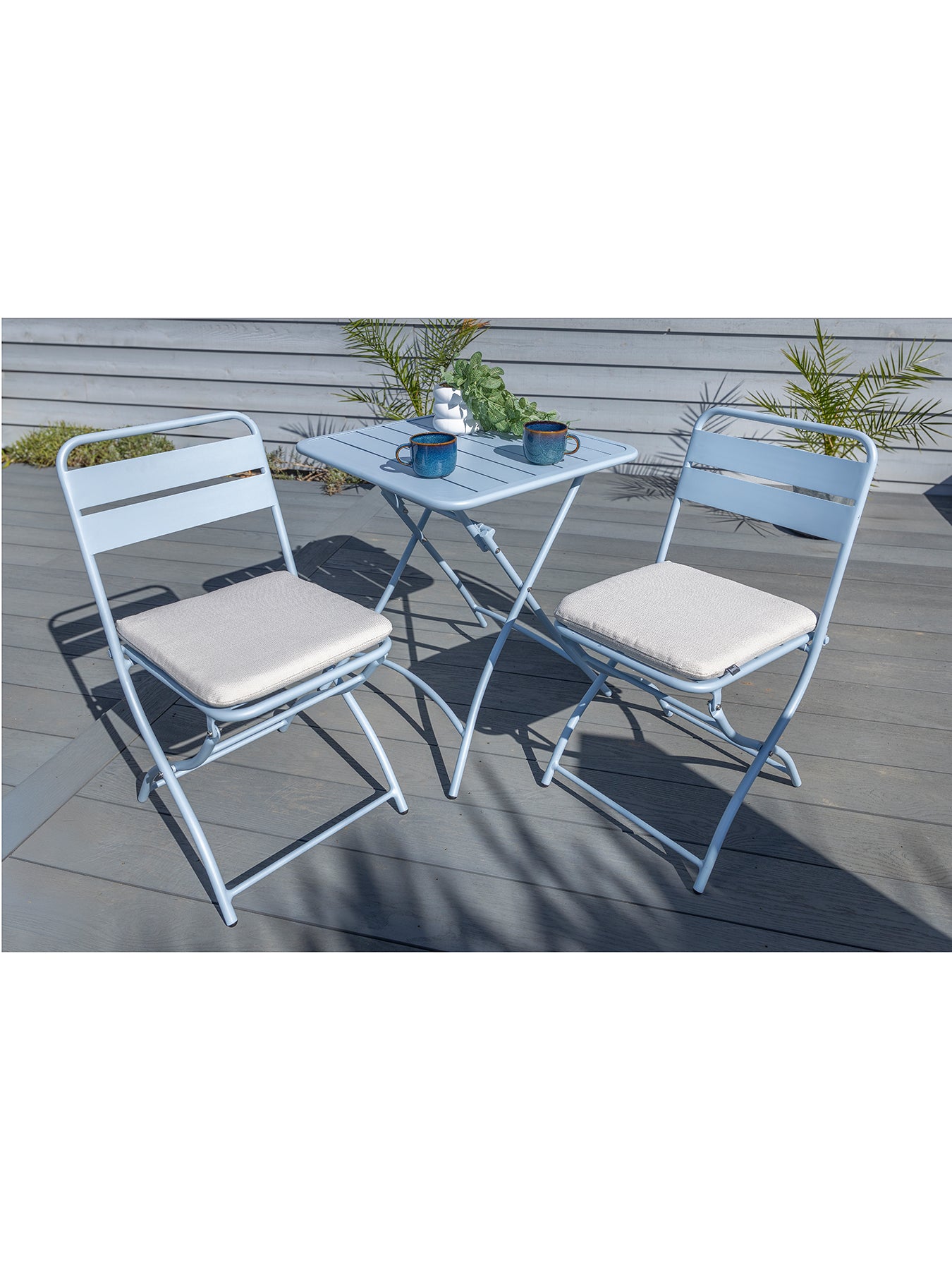 Urban Folding Bistro Set Dusty Blue