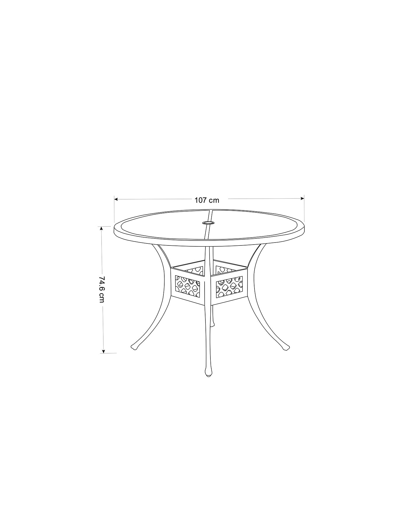 Avenbury 4 Seat Round Dining Set with Parasol & Base