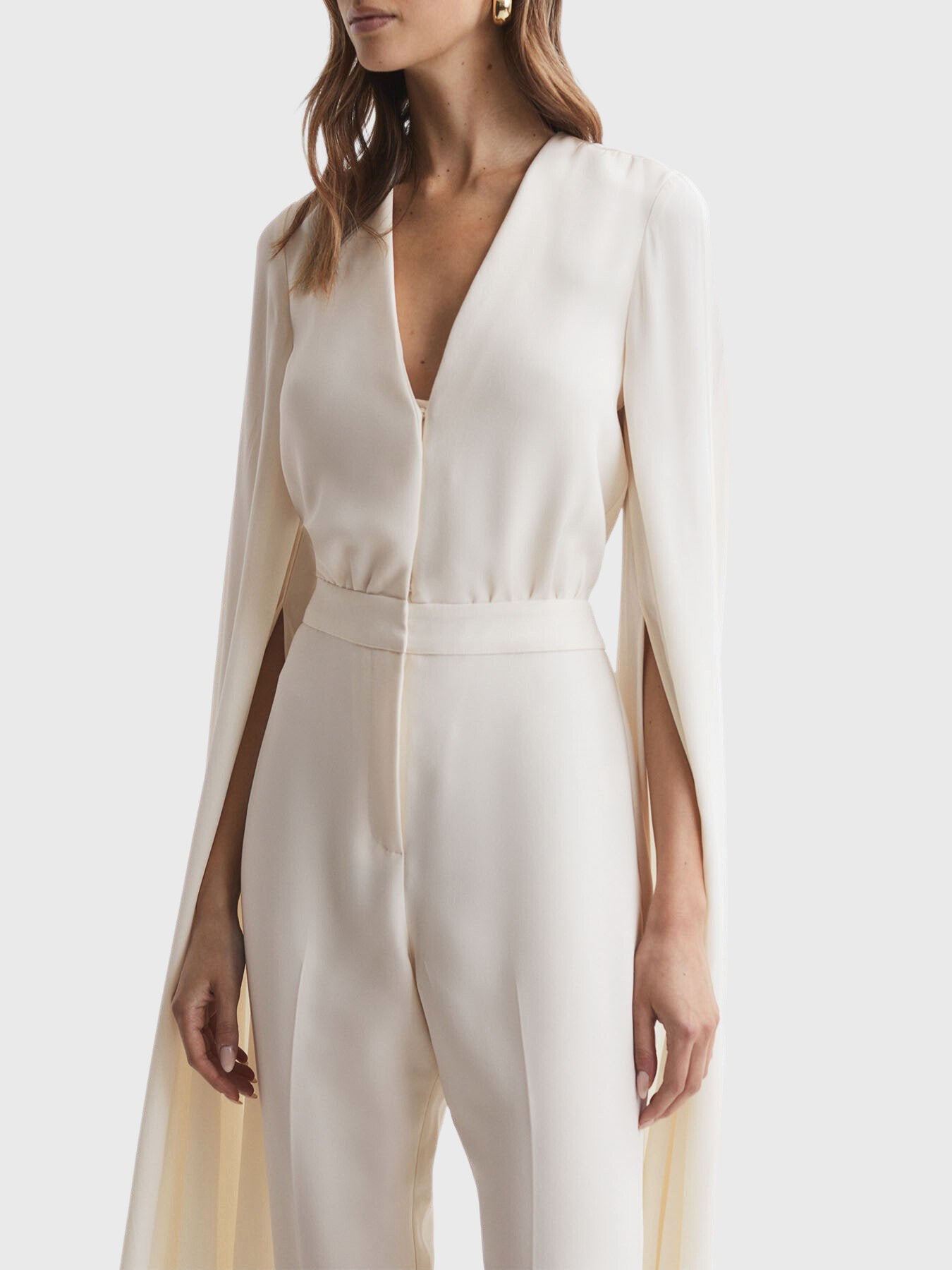 Olivia Cape Sleeve Plunge Neck Jumpsuit