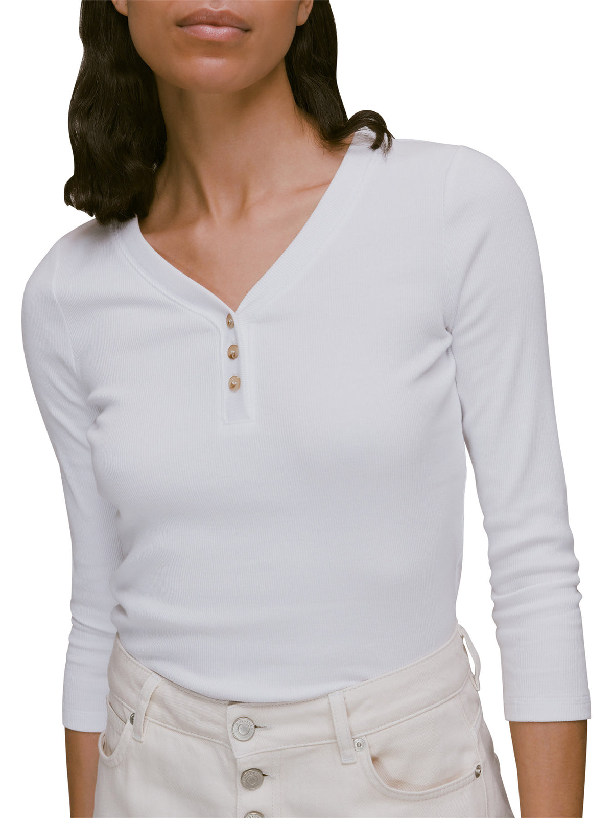 Paiton Ribbed Button Front Top