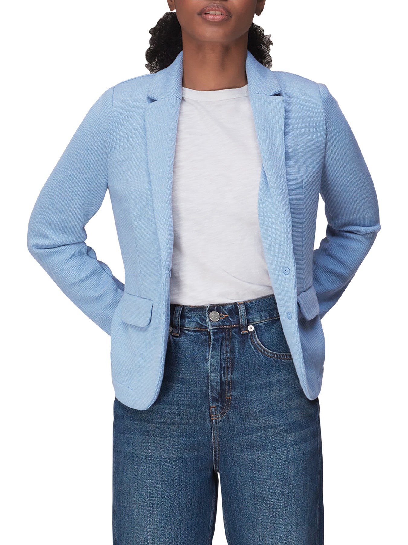 Blue Slim Jersey Jacket