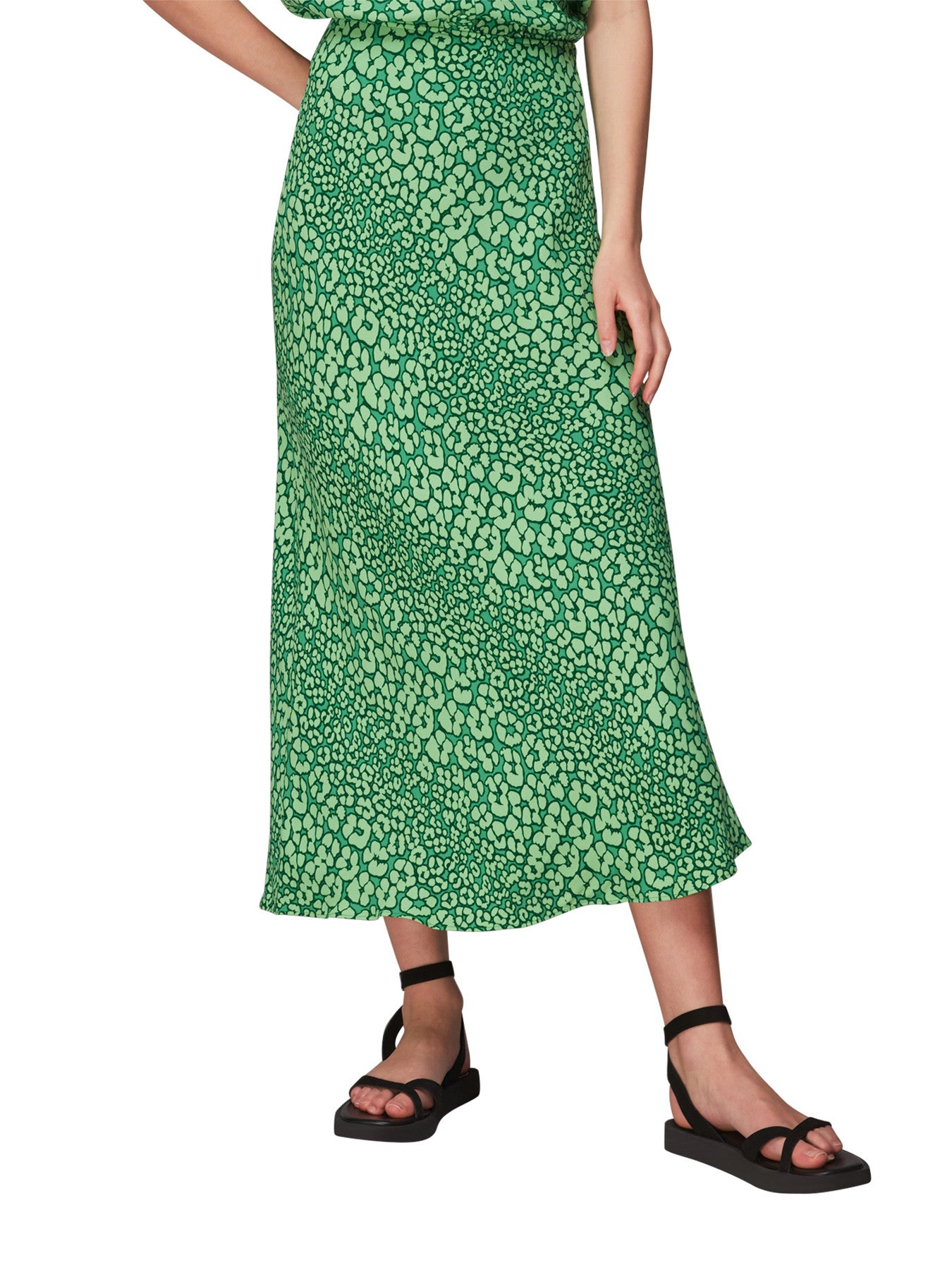 Leopard Petals Bias Cut Skirt