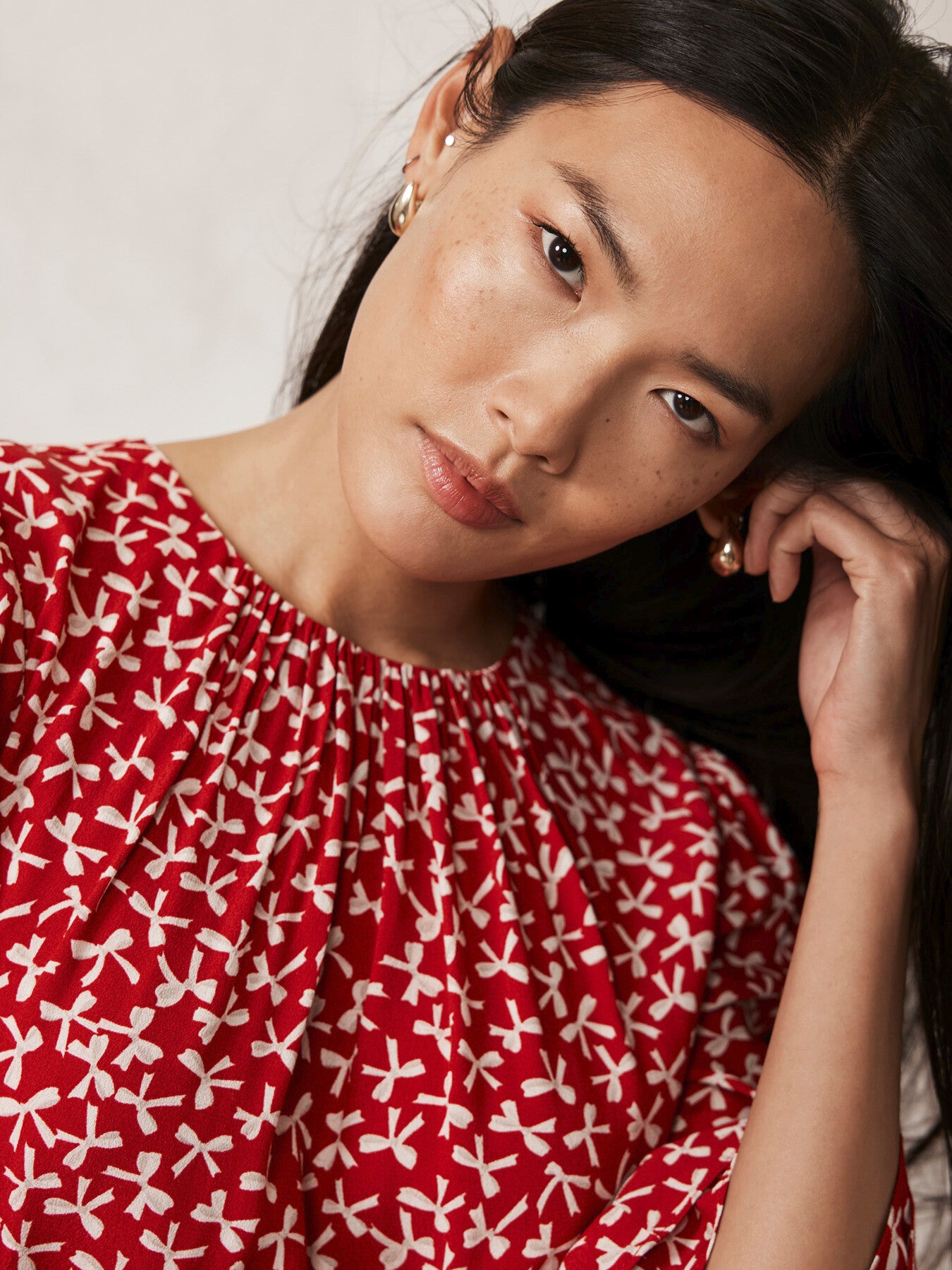 Bow Print Mini Dress