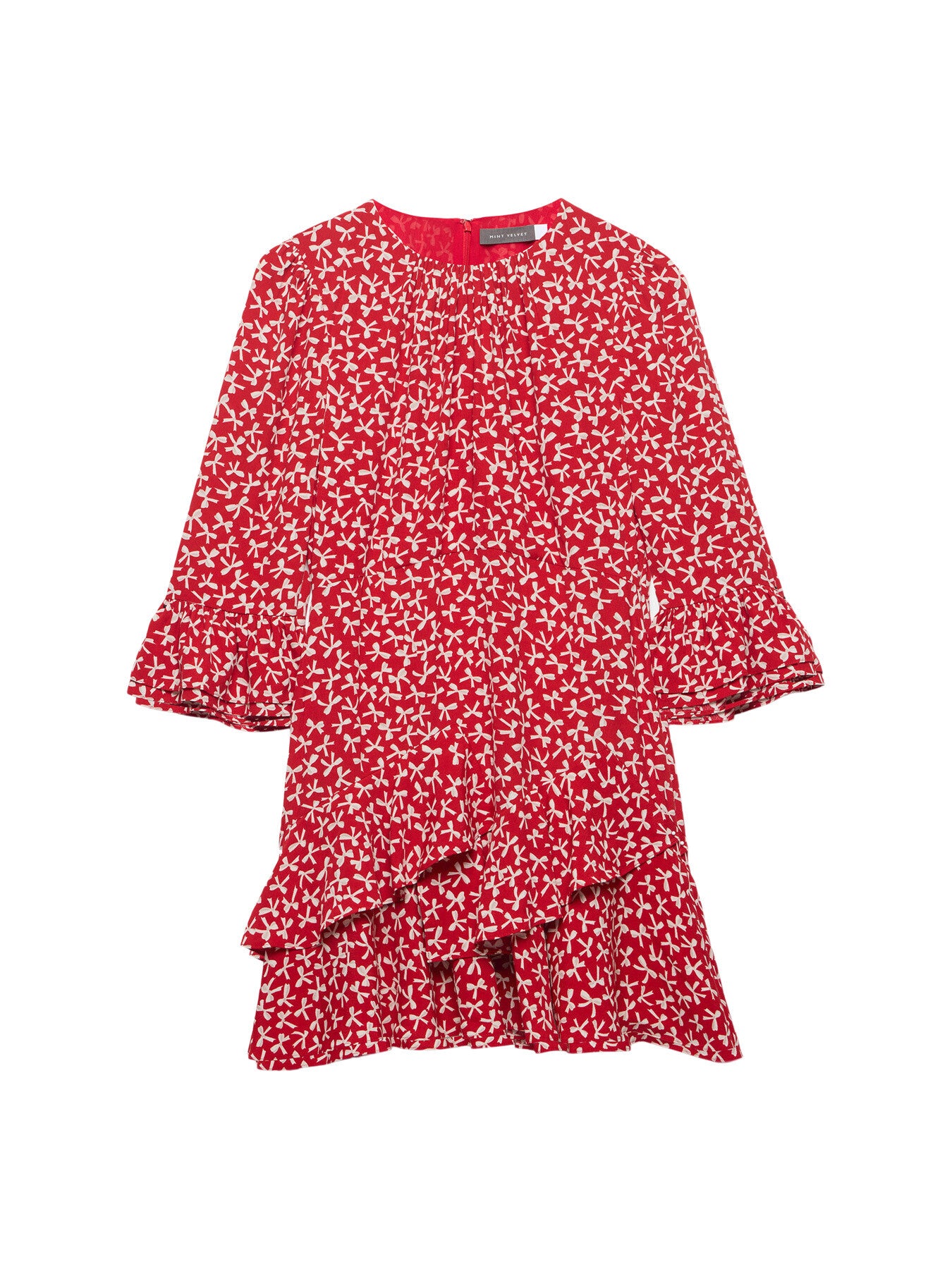 Bow Print Mini Dress