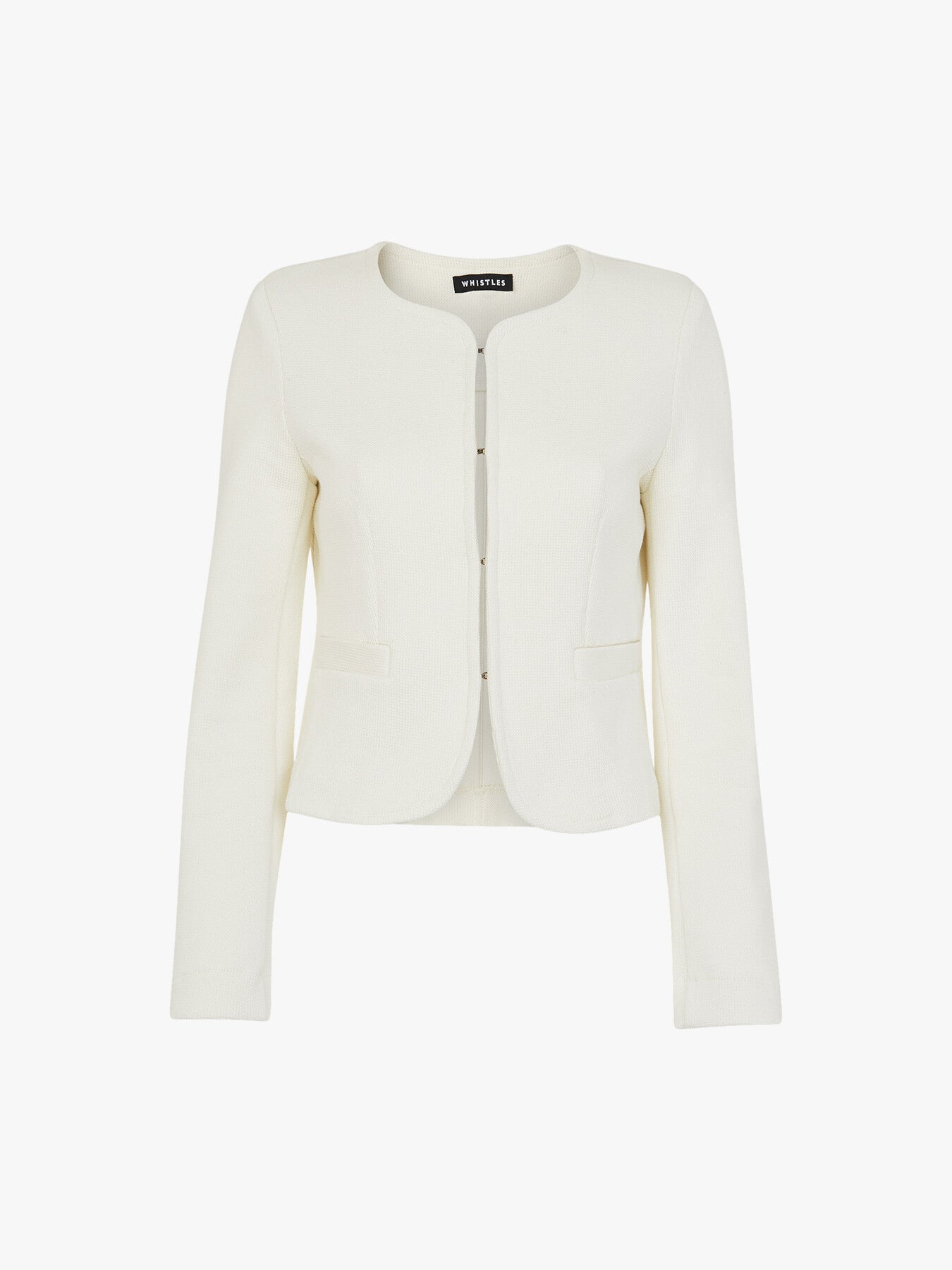 Collarless Jersey Jacket