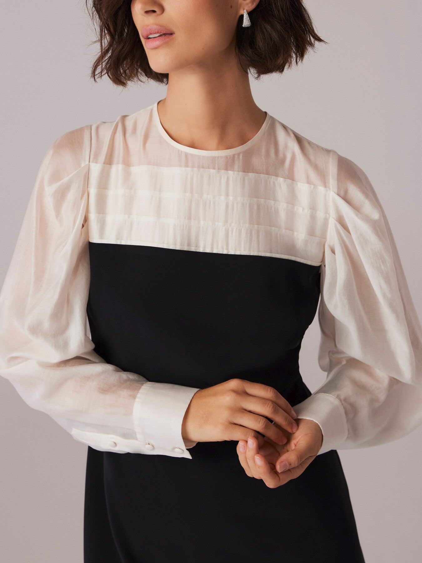 Long Sleeve Contrast Mini Dress