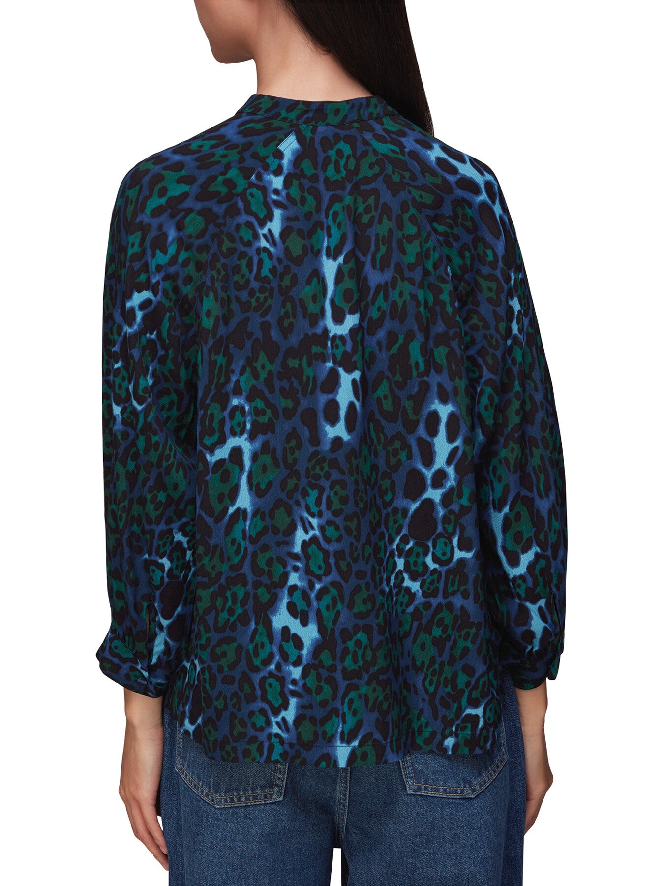 Night Cat Print Raglan Shirt