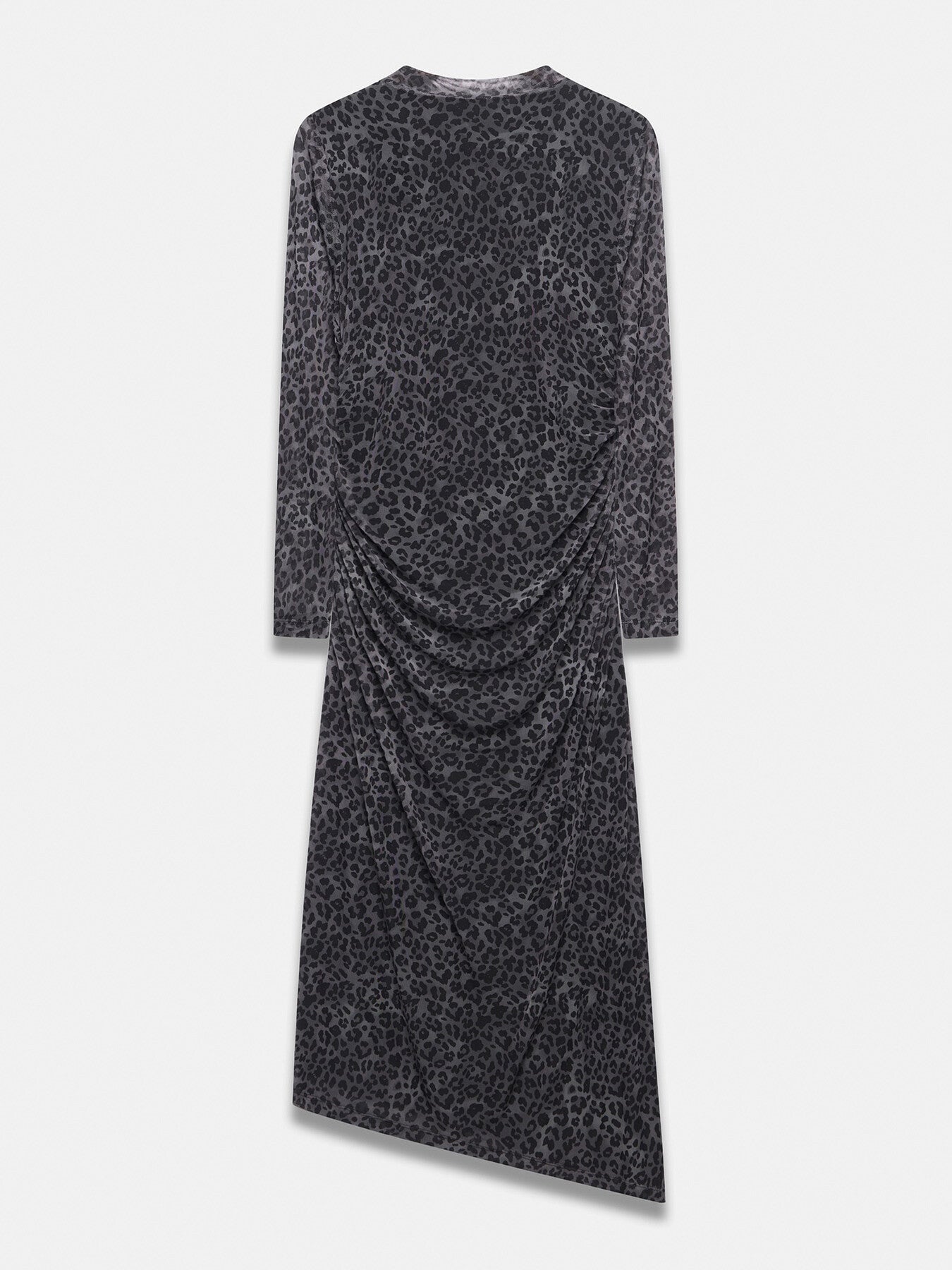 Leopard Print Mesh Midi Dress