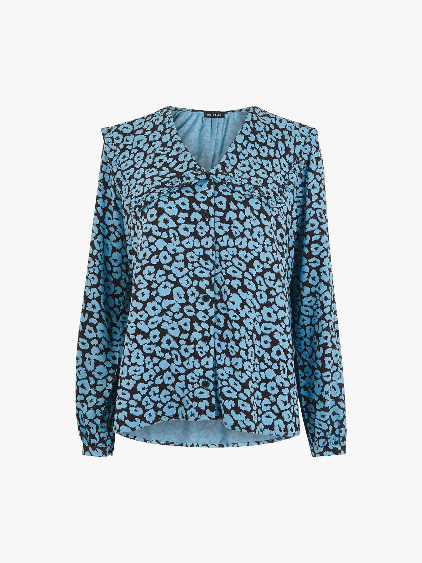 Fuzzy Leopard Collar Top