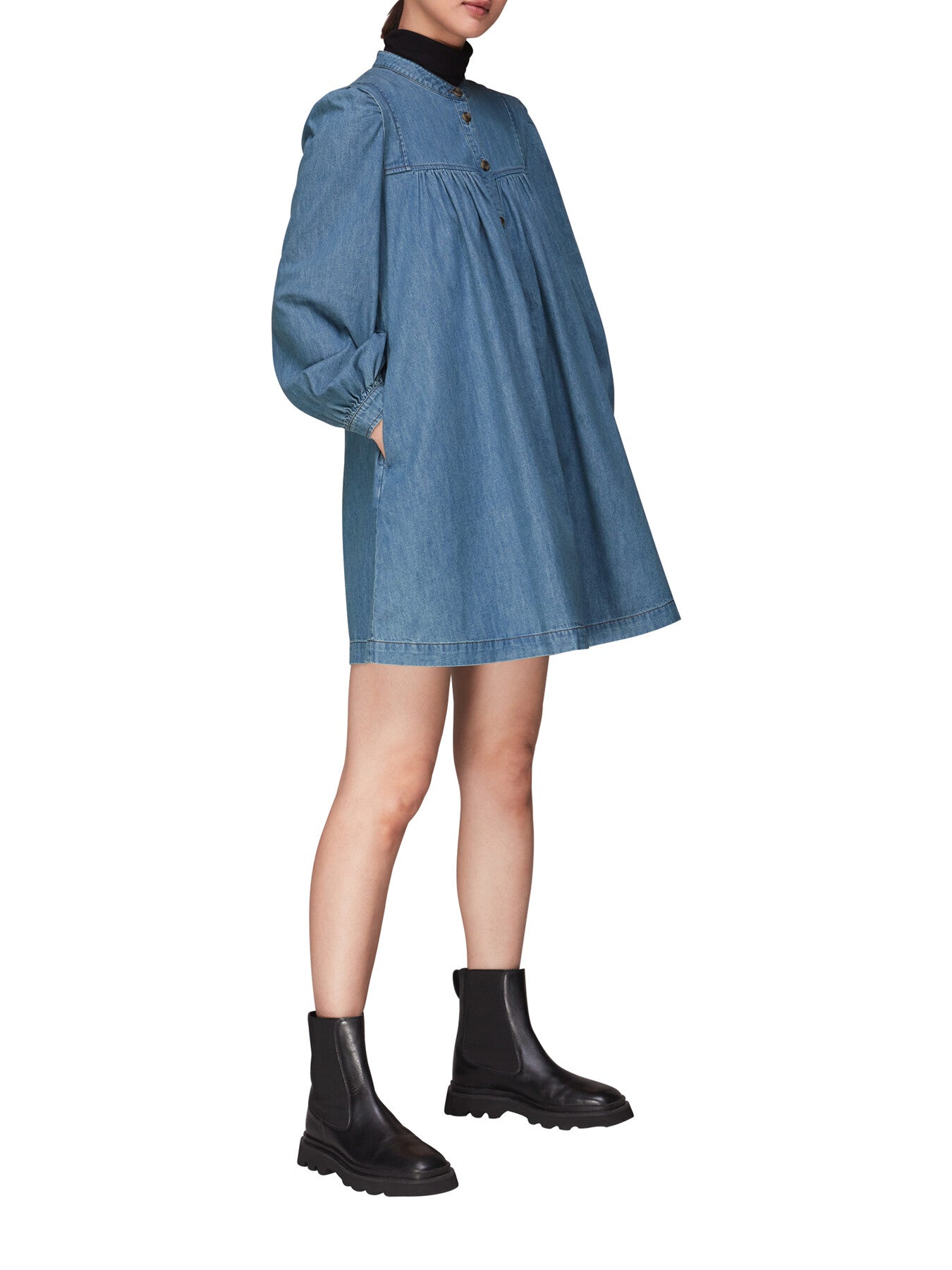 Chambray Trapeze Dress