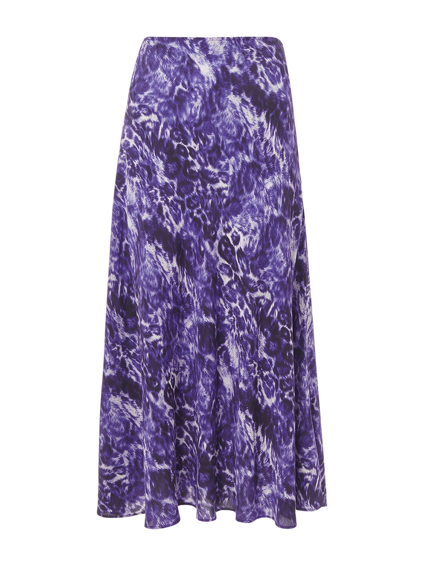 Glossy Leopard Bias Skirt