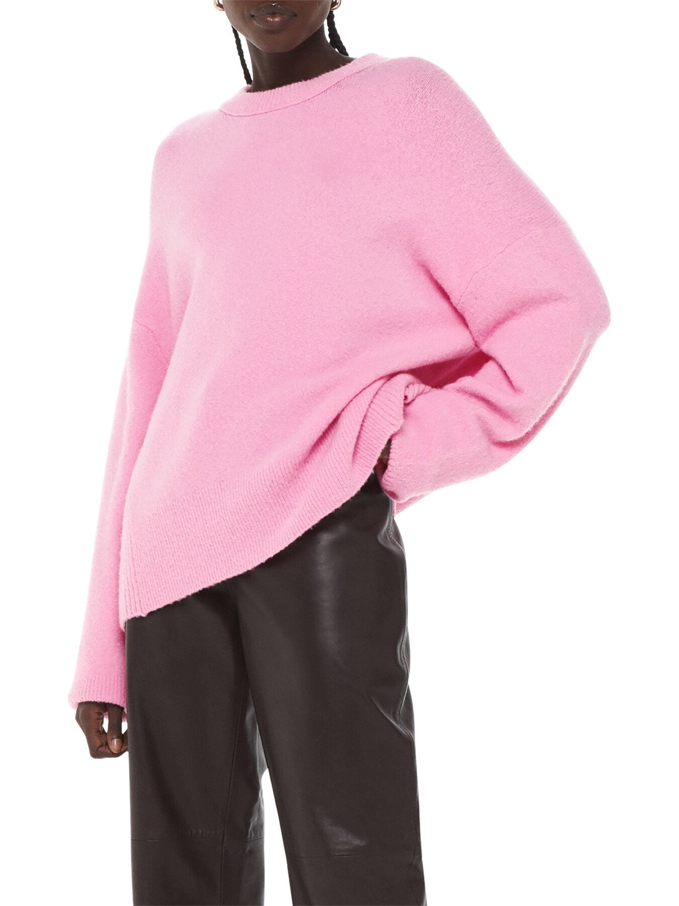 Textured Boyfriend Crew Neck