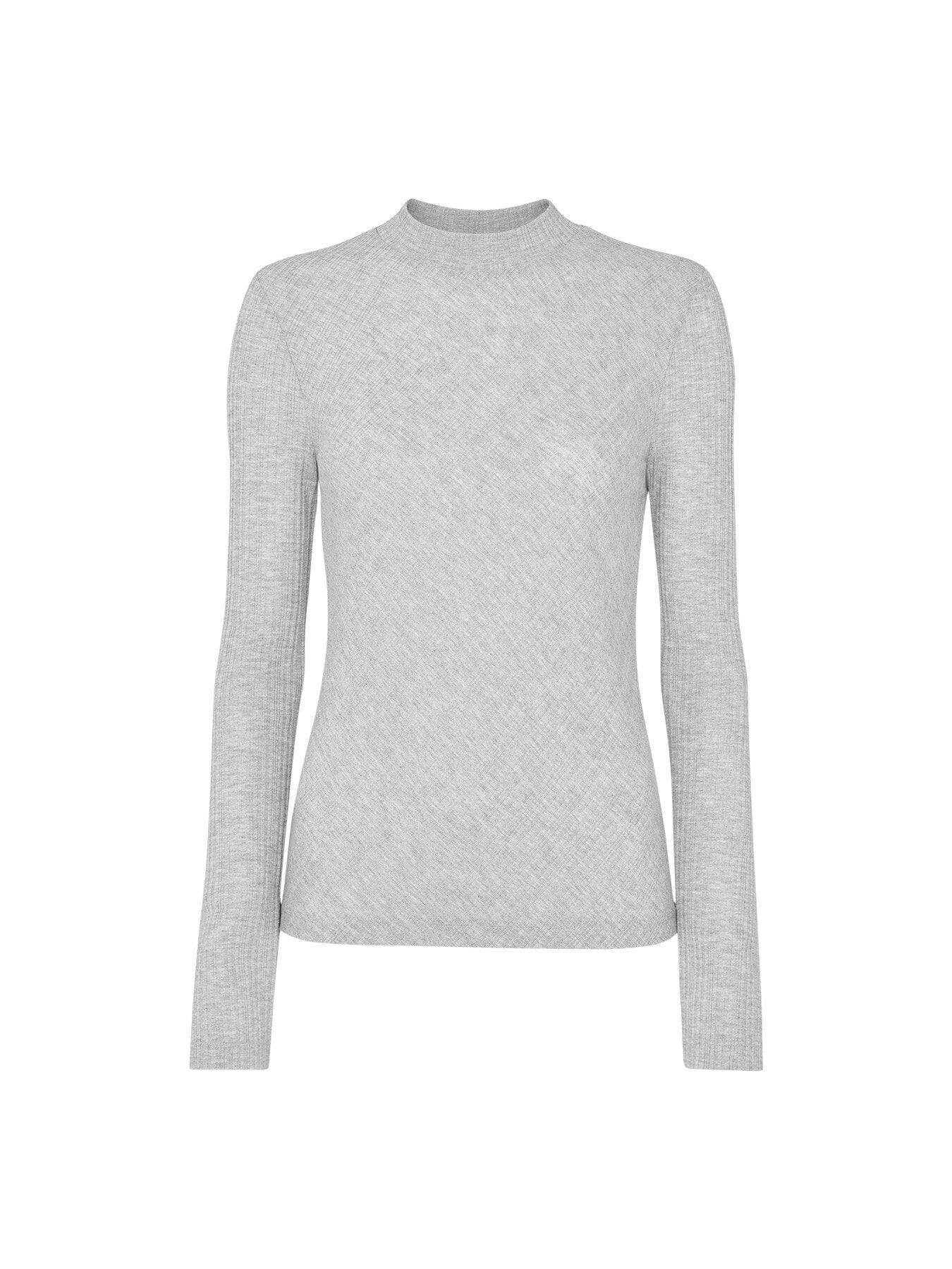 Diagonal Rib Crew Neck Top