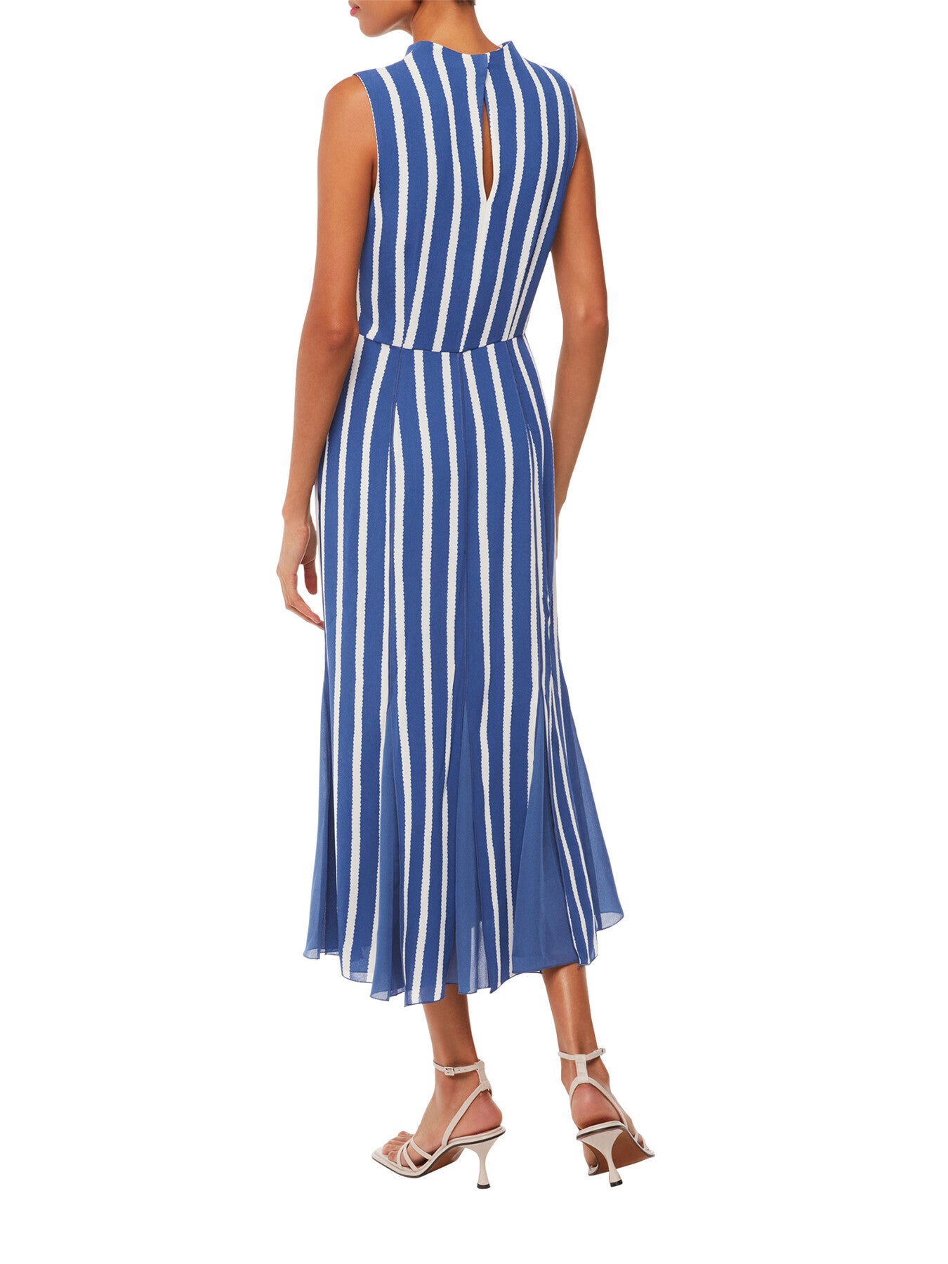 Crinkle Stripe Midi Dress