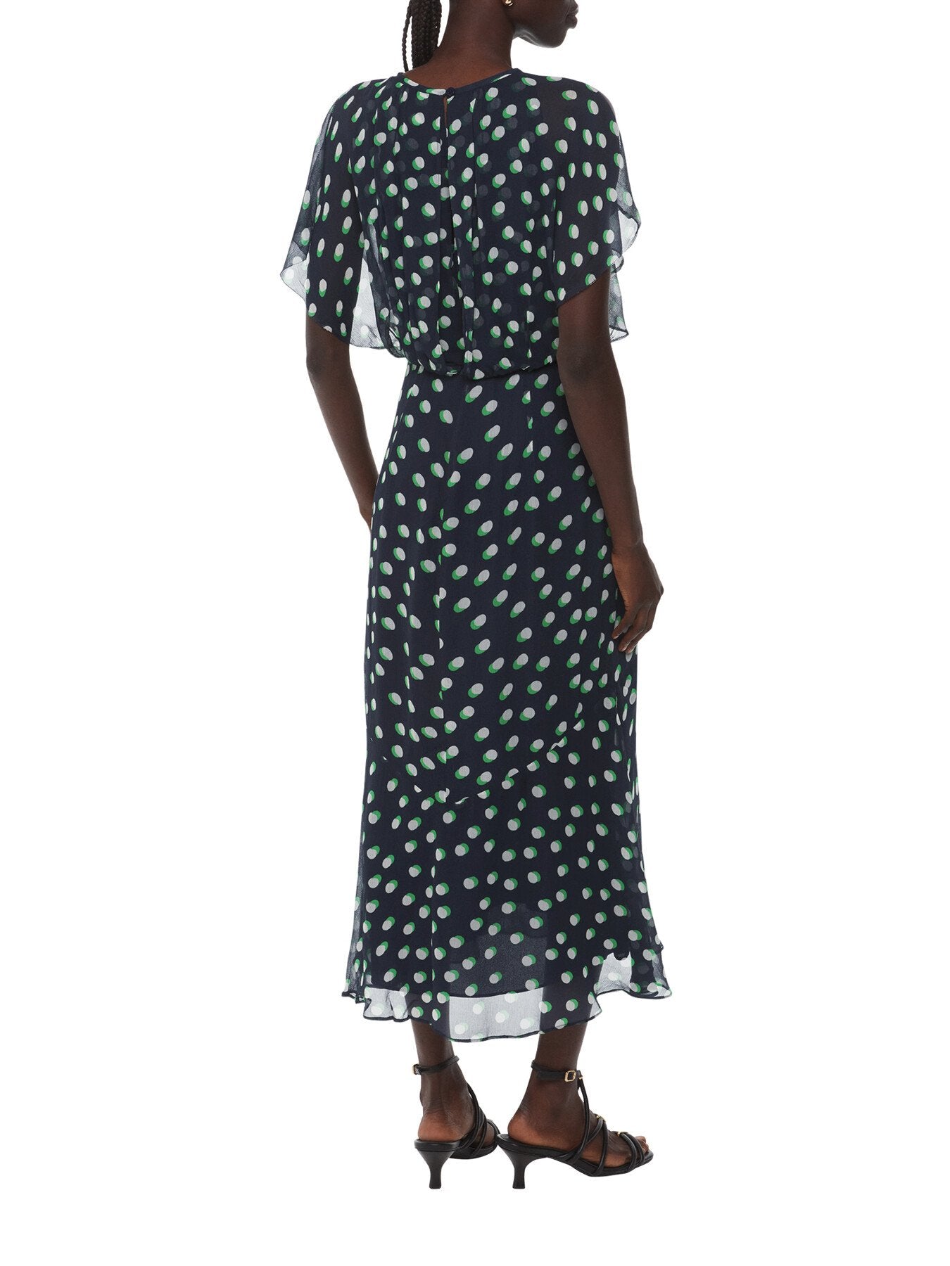 Moon Spot Print Midi Dress