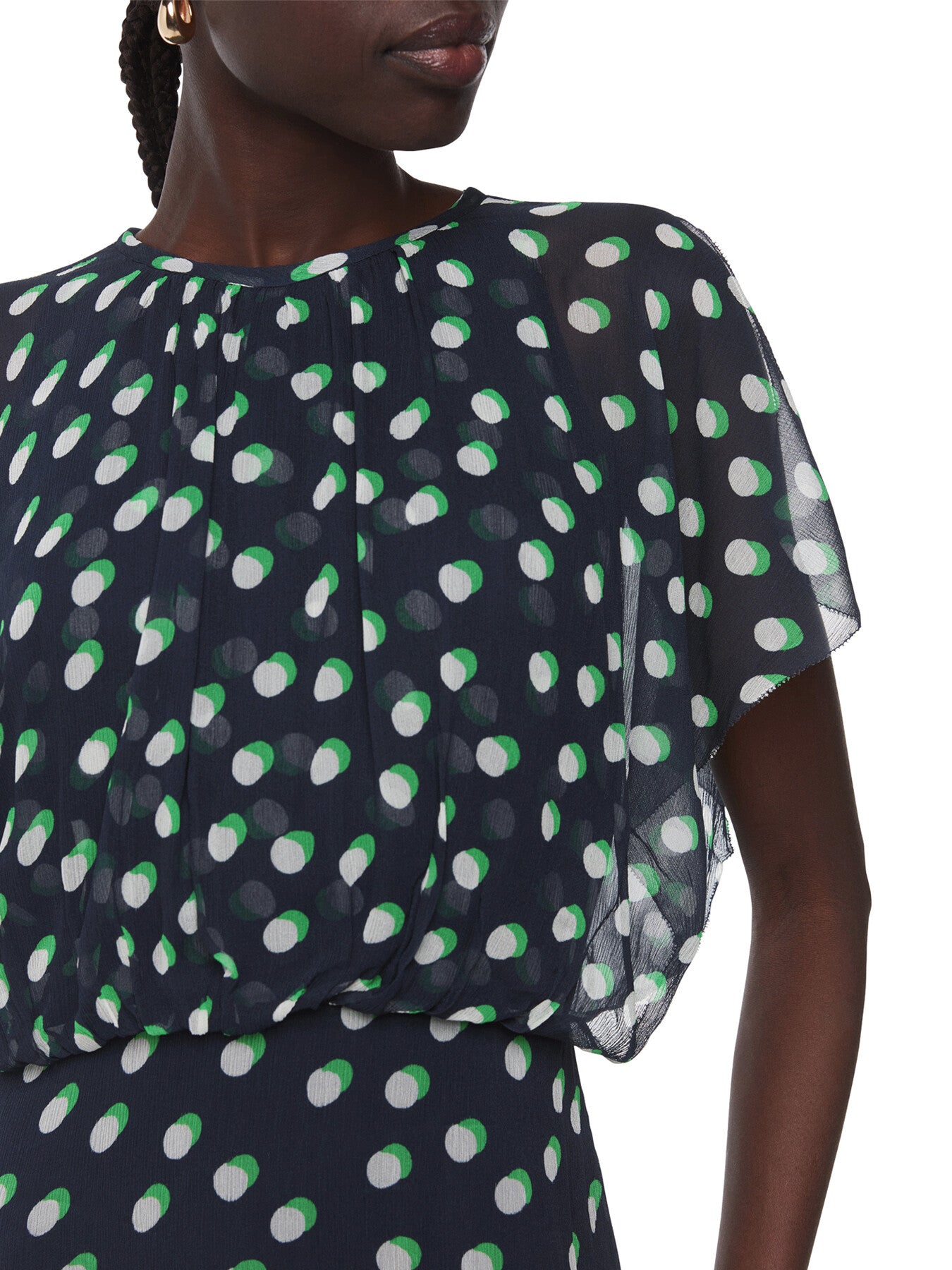 Moon Spot Print Midi Dress