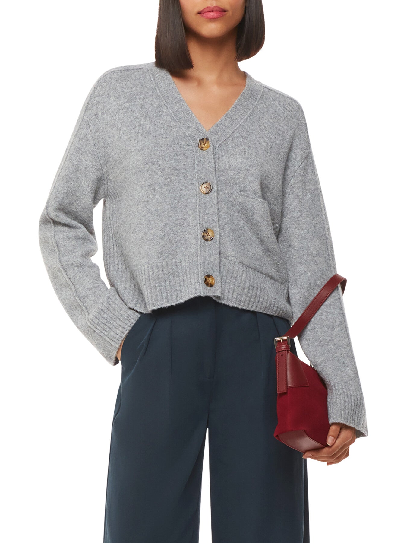 Wool Mix Pocket Cardigan