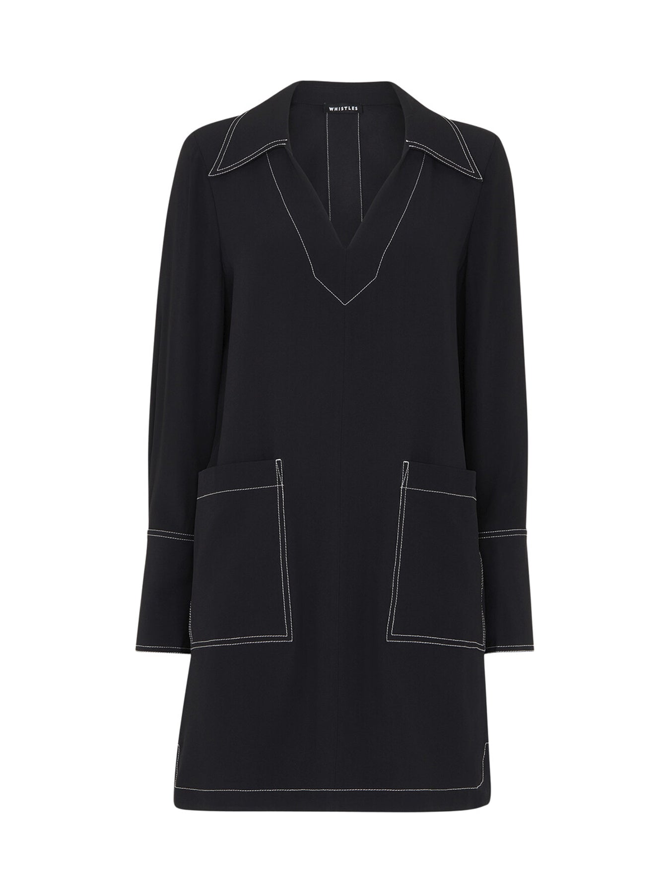 Topstitch Detail Shirt Dress