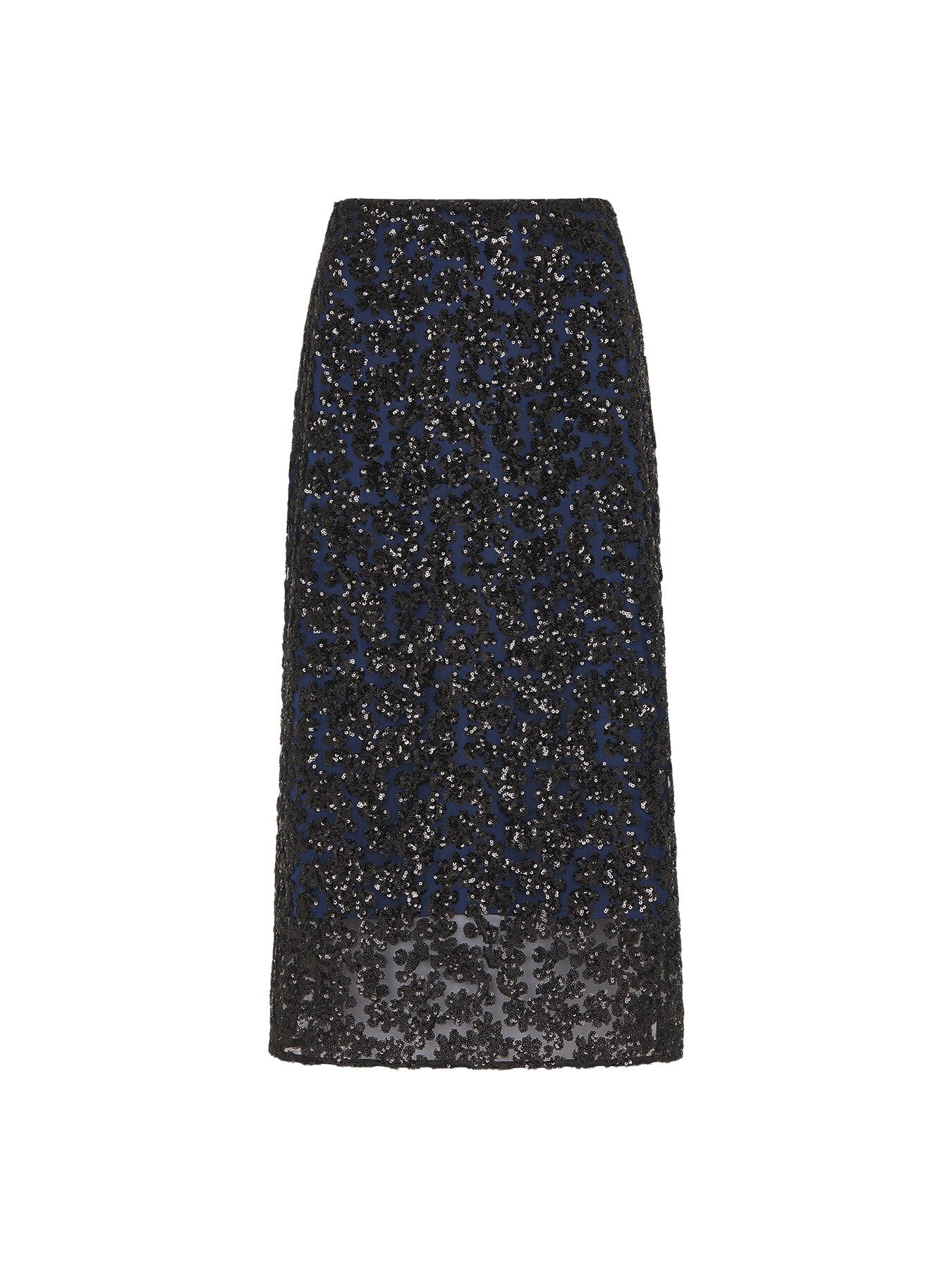 Floral Sequin Midi Skirt