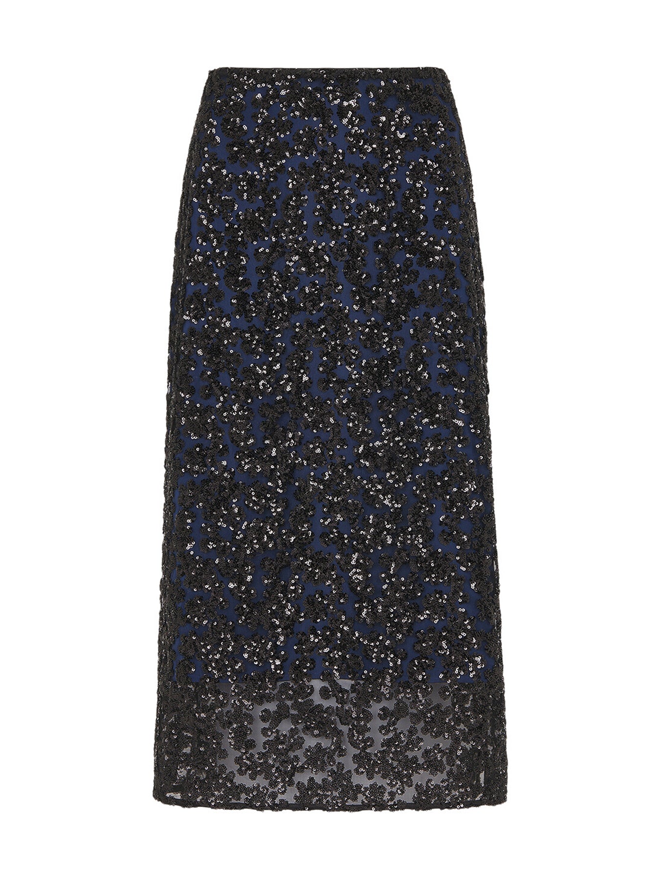 Floral Sequin Midi Skirt