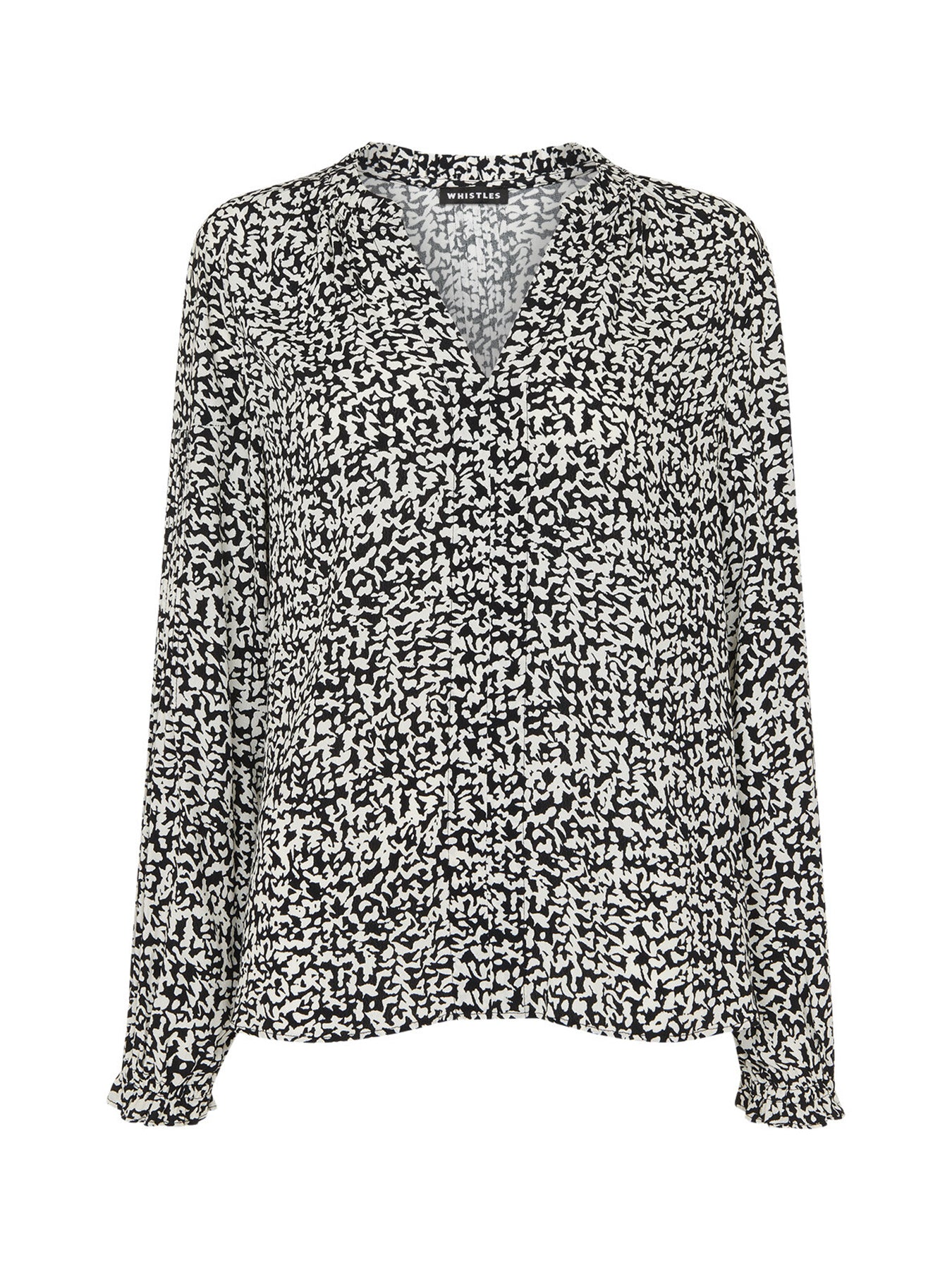 Black/Multi Scribble Print Blouse