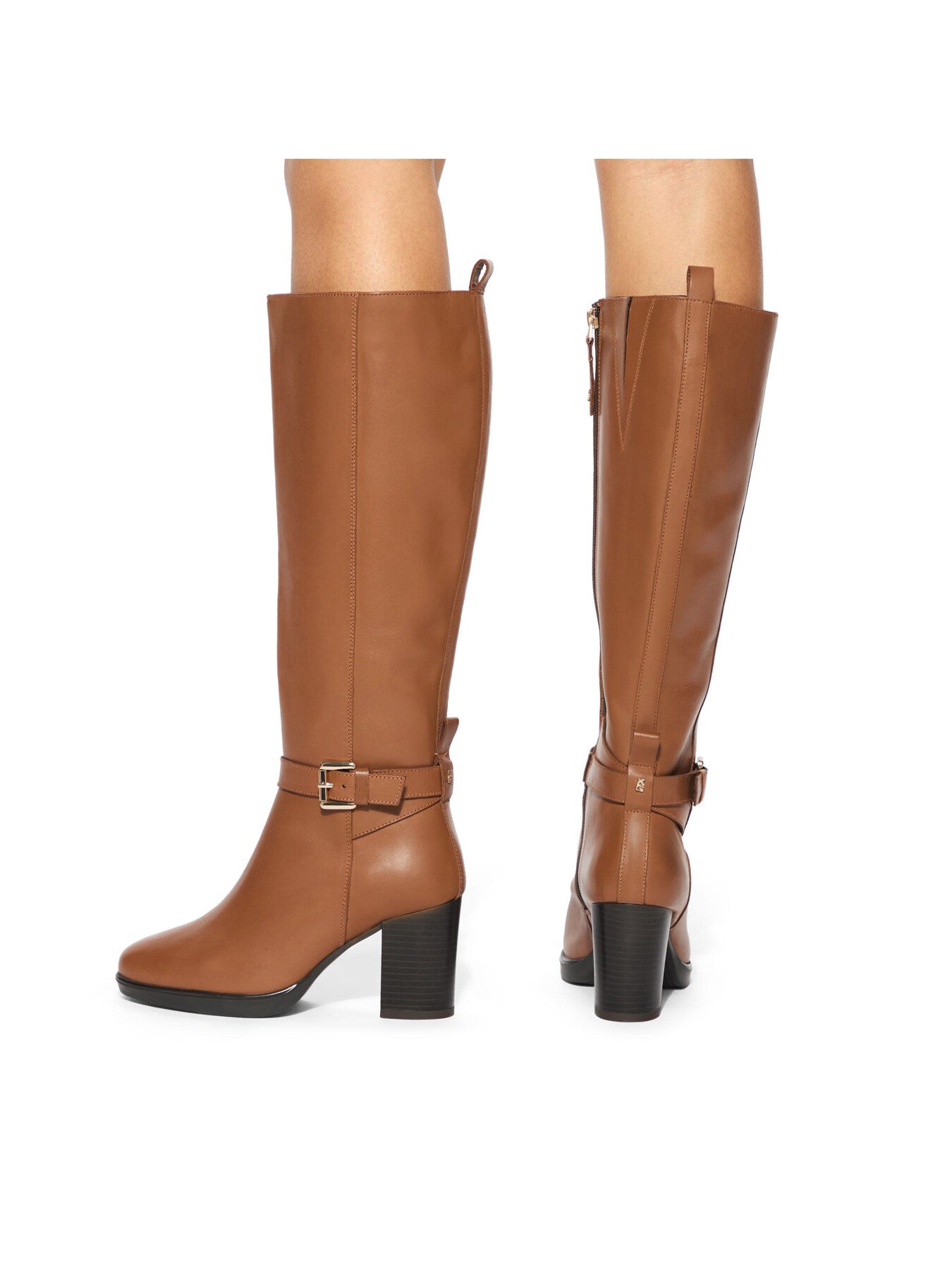 Sage Leather Knee-High Boots