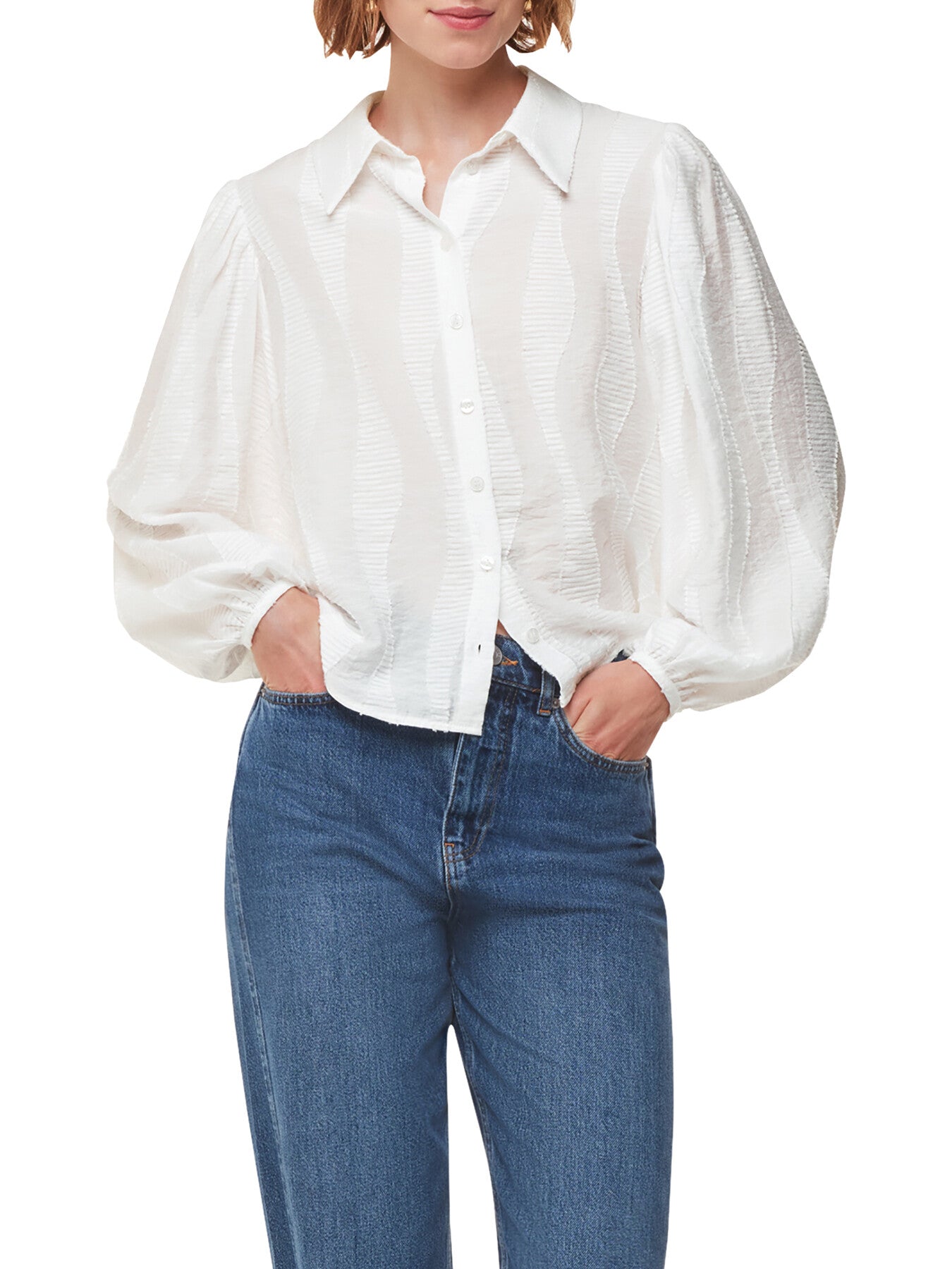 White Hannah Textured Shirt