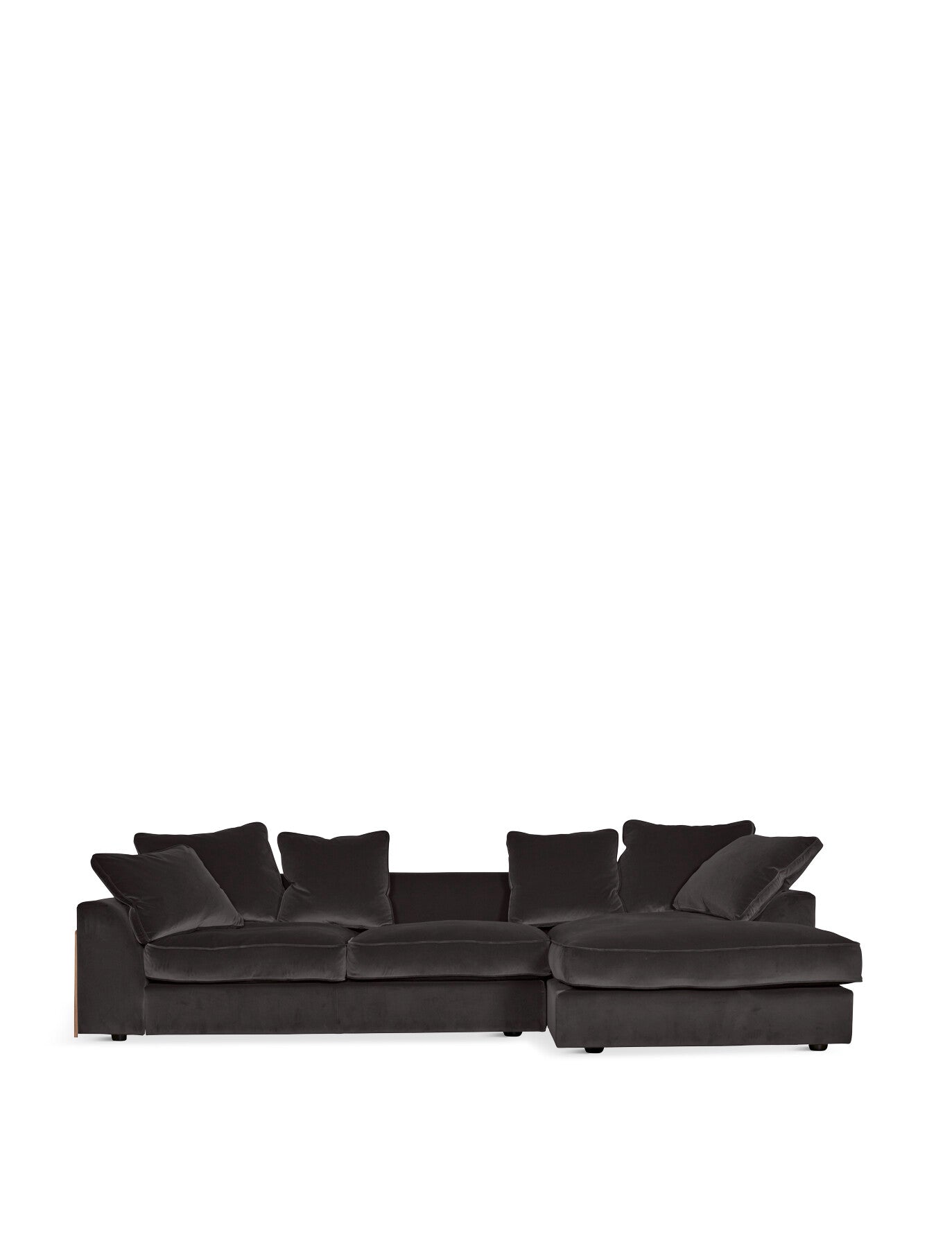Cumulus Right Hand Facing Corner Sofa Velvet Black