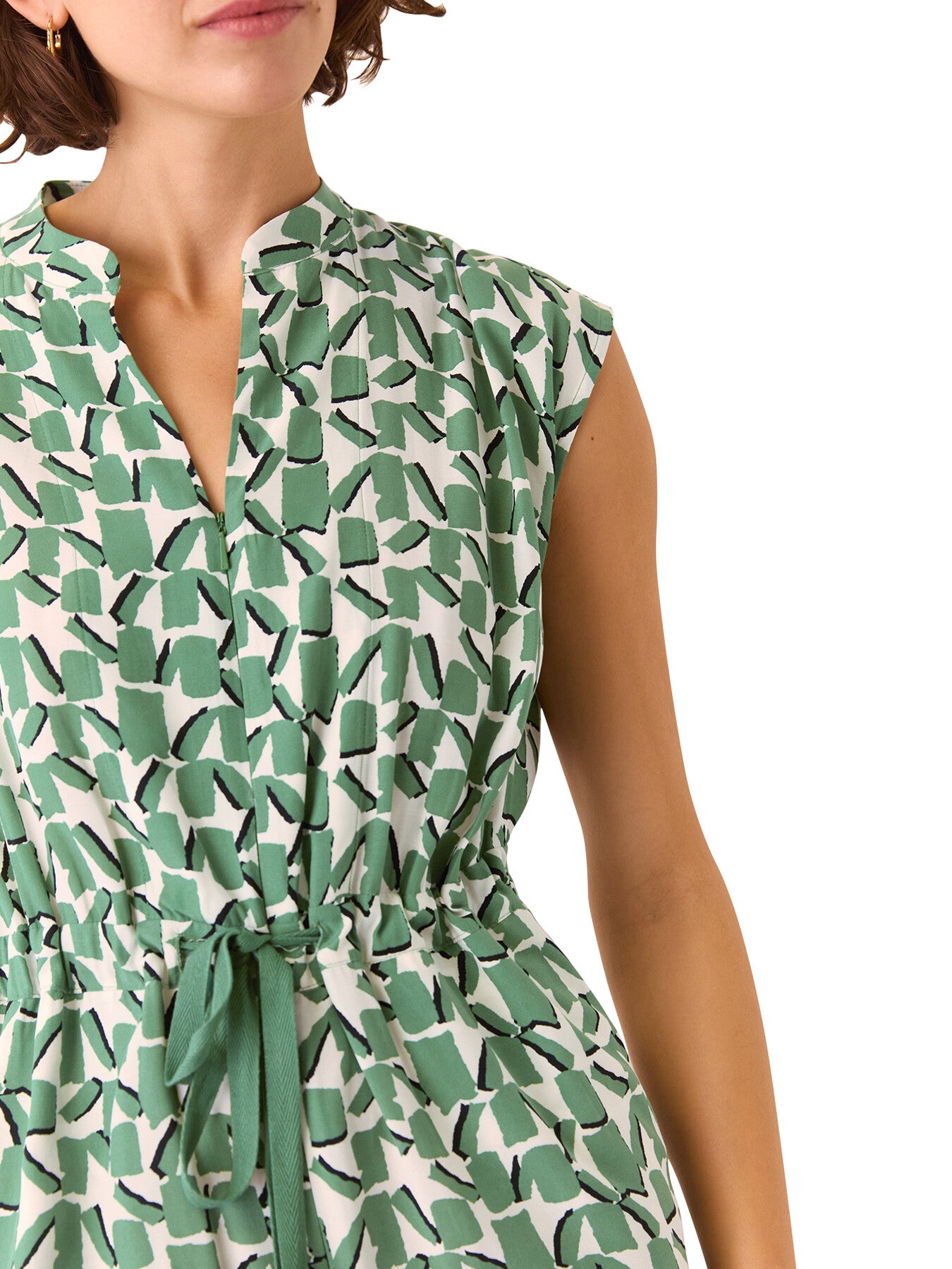 Ivory/Multi Abstract Squares Jumpsuit