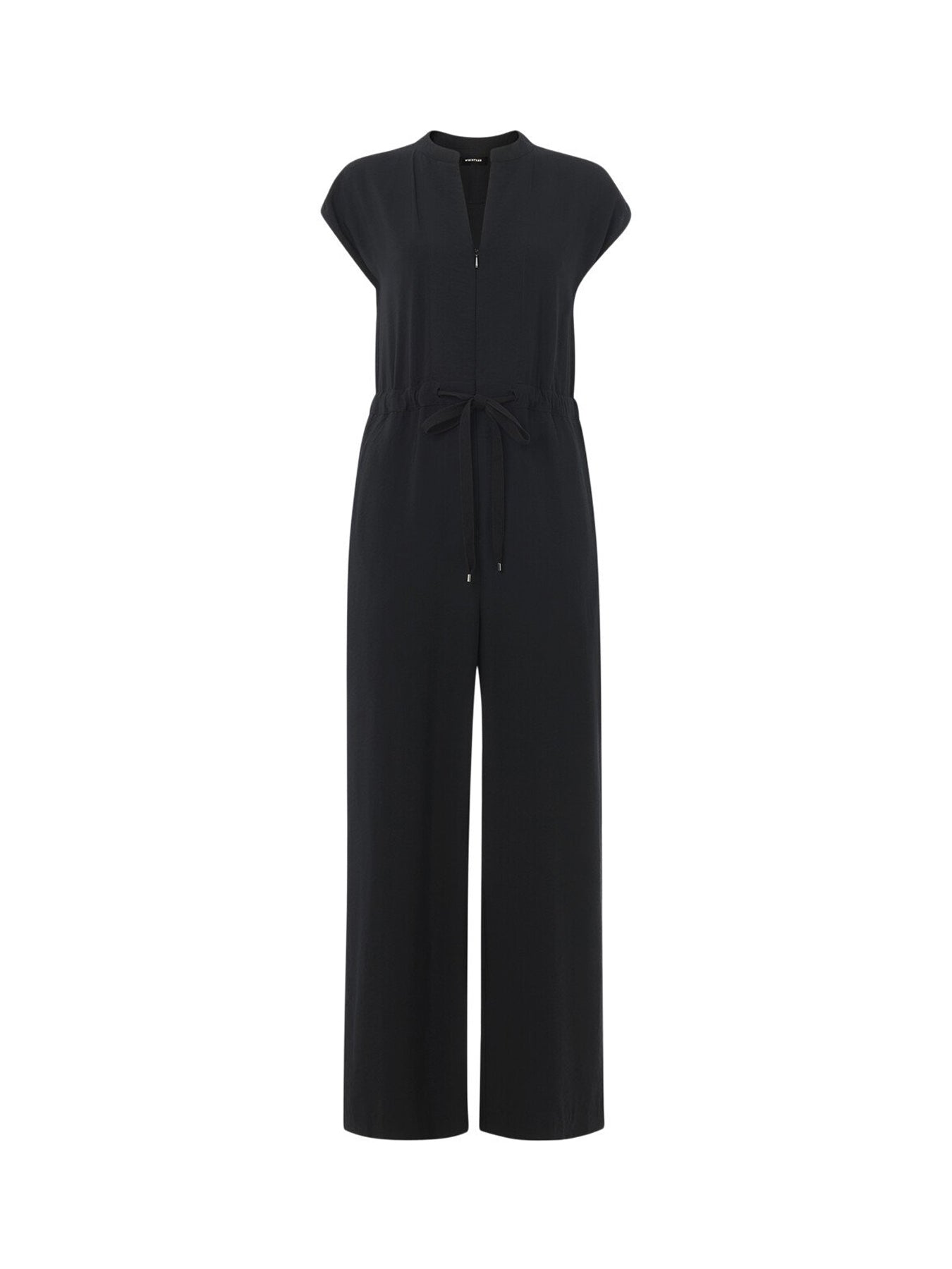Black Sleeveless Drawstring Jumpsuit