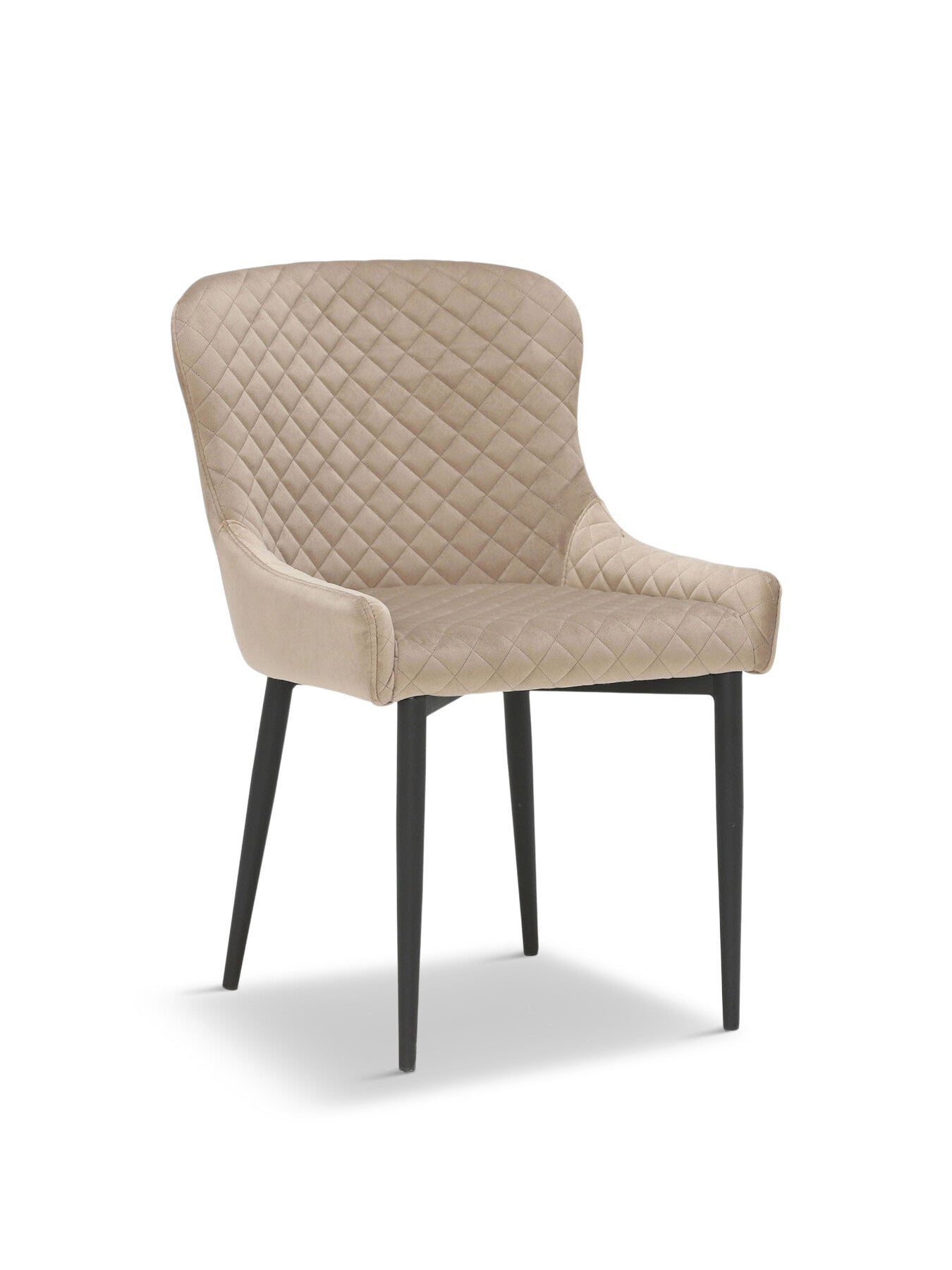 Neutral Rivington Neutral Velvet Quilted Dining Chair