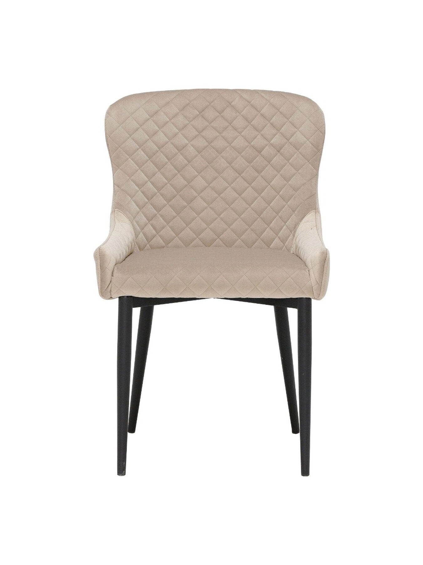 Neutral Rivington Neutral Velvet Quilted Dining Chair